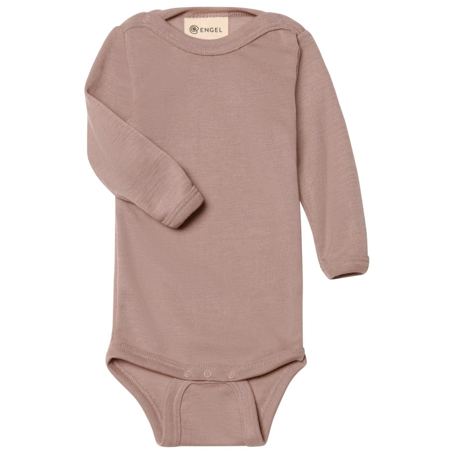 Копринено термобельо Engel Baby Bodysuit Long Sleeve with Press Studs On Shoulder Merino base layer - Dustyrose