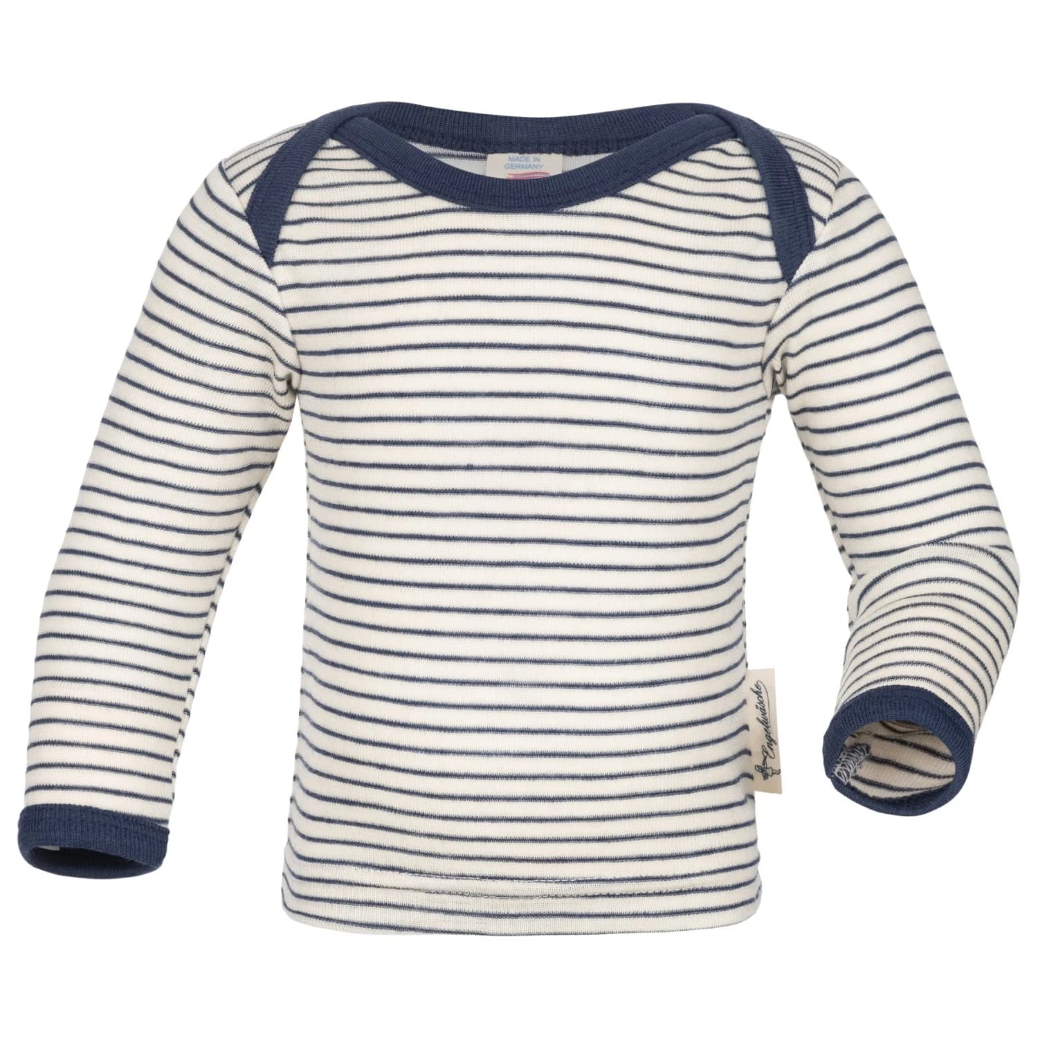 Мериносово термобельо Engel Baby Long-Sleeved Pull-Over Shirt Merino base layer - Natur / Marine