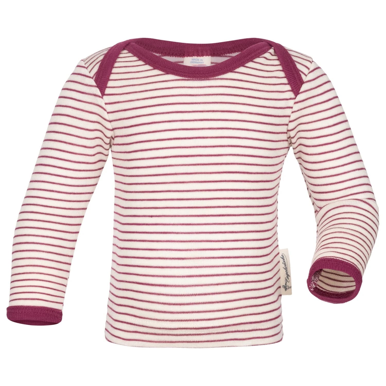 Мериносово термобельо Engel Baby Long-Sleeved Pull-Over Shirt Merino base layer - Natur / Orchidee