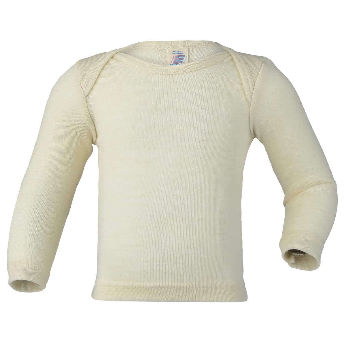 Мериносово термобельо Engel Baby Long-Sleeved Fine Rib Pull-Over Shirt Merino base layer - Natur