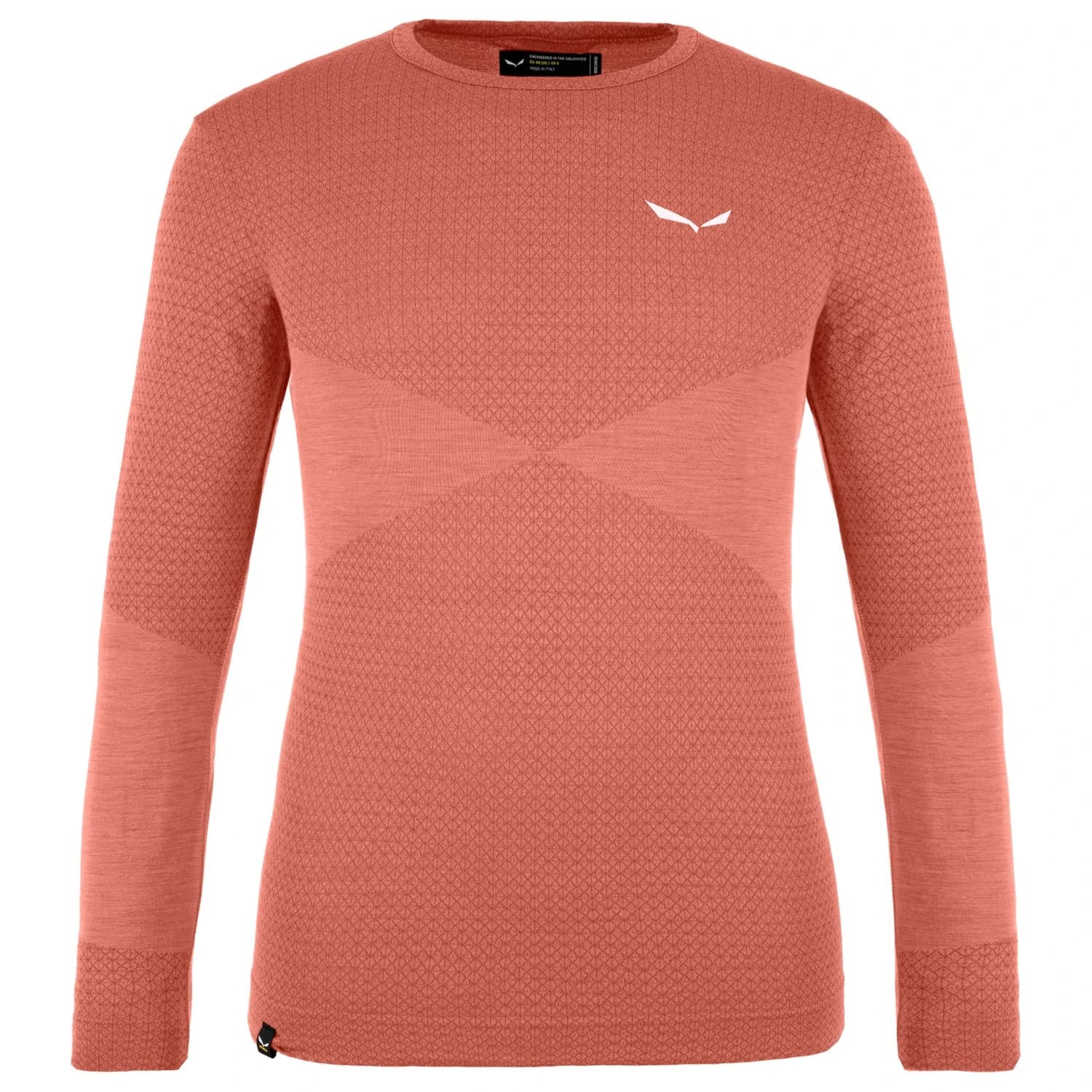 Детско мериносово термобельо Salewa Kid's Zebru Medium Warm ARM L/S Tee Merino base layer - Etruscan Red