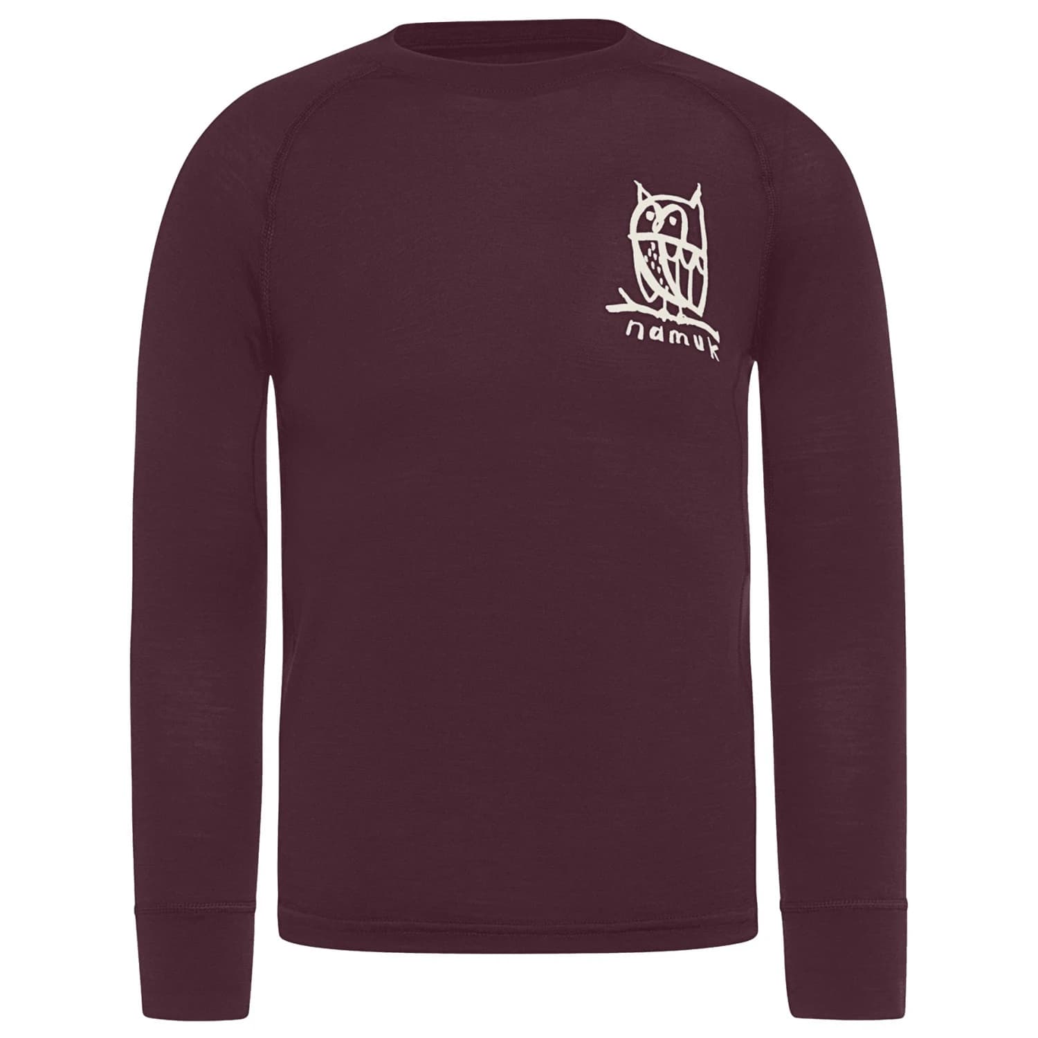 Детско мериносово термобельо Namuk Kid's Uil Merino Longsleeve Merino base layer - Mulberry