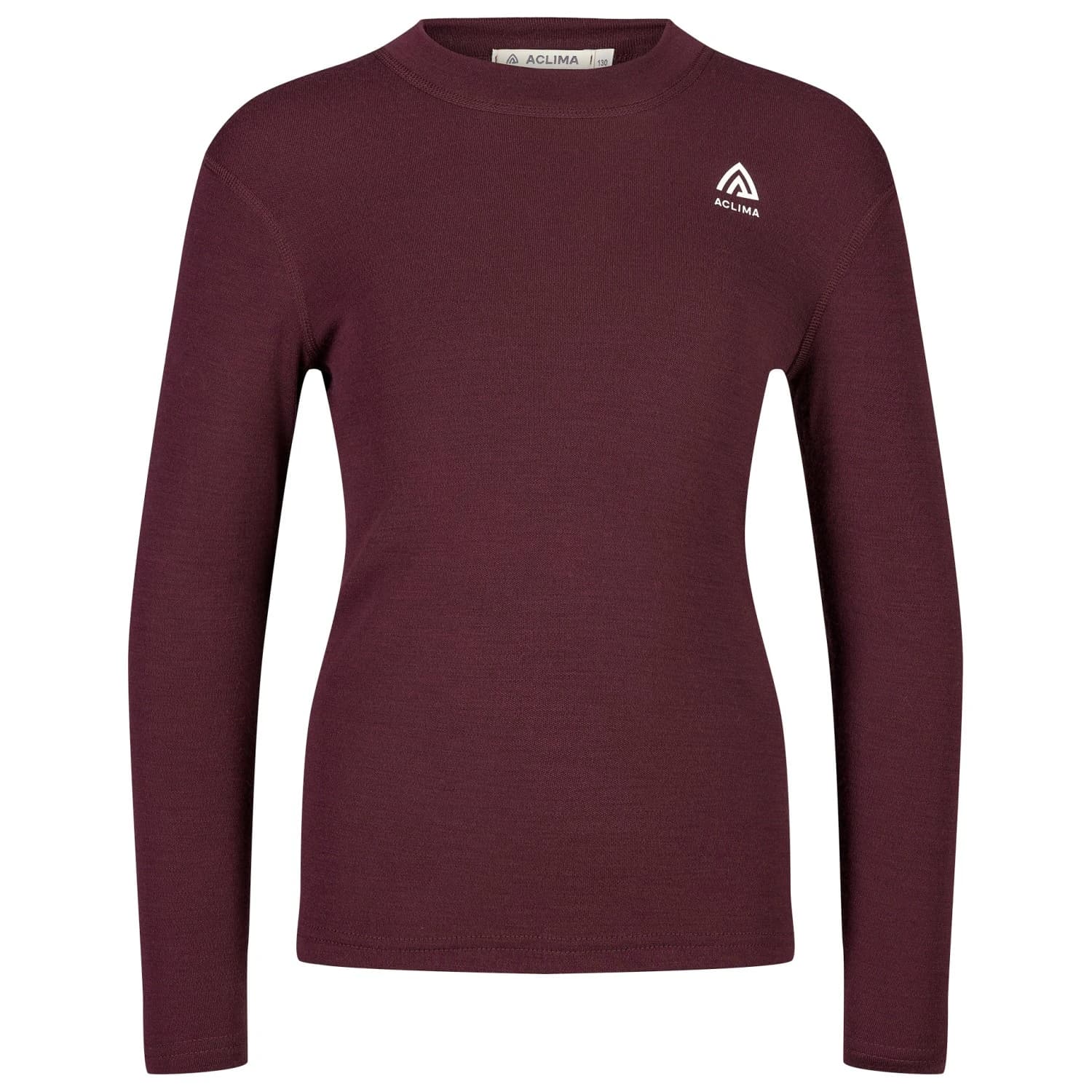Детско мериносово термобельо Aclima Kid's Warmwool Crewneck Merino base layer - Fig / Beige Melange