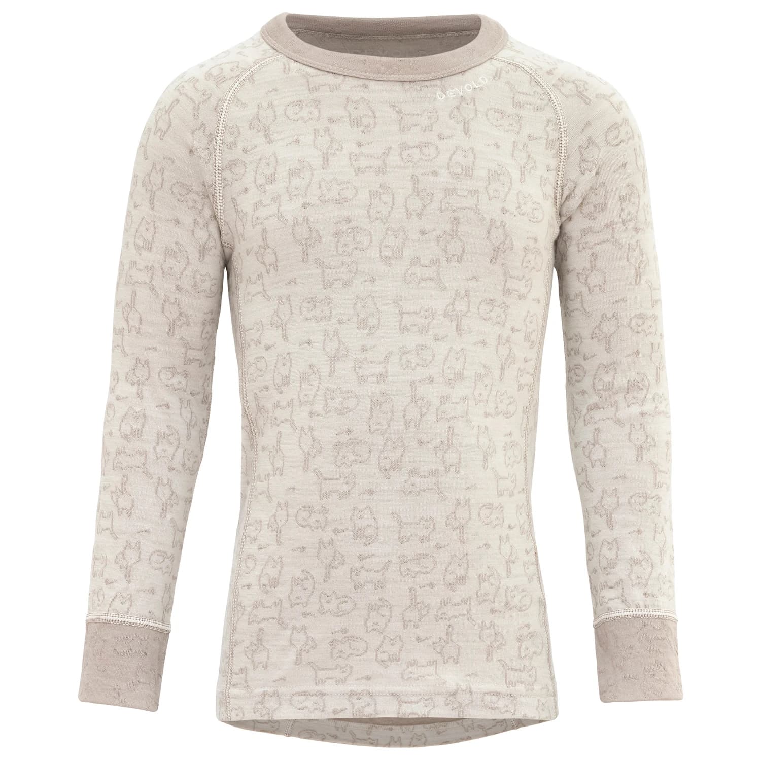 Детско мериносово термобельо Devold Kid's Duo Active Merino Shirt Merino base layer - Raw White