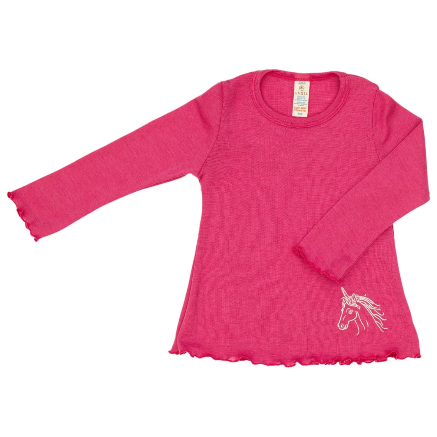 Мериносово термобельо Engel Children's Pyjama Top Merino base layer - Himbeere