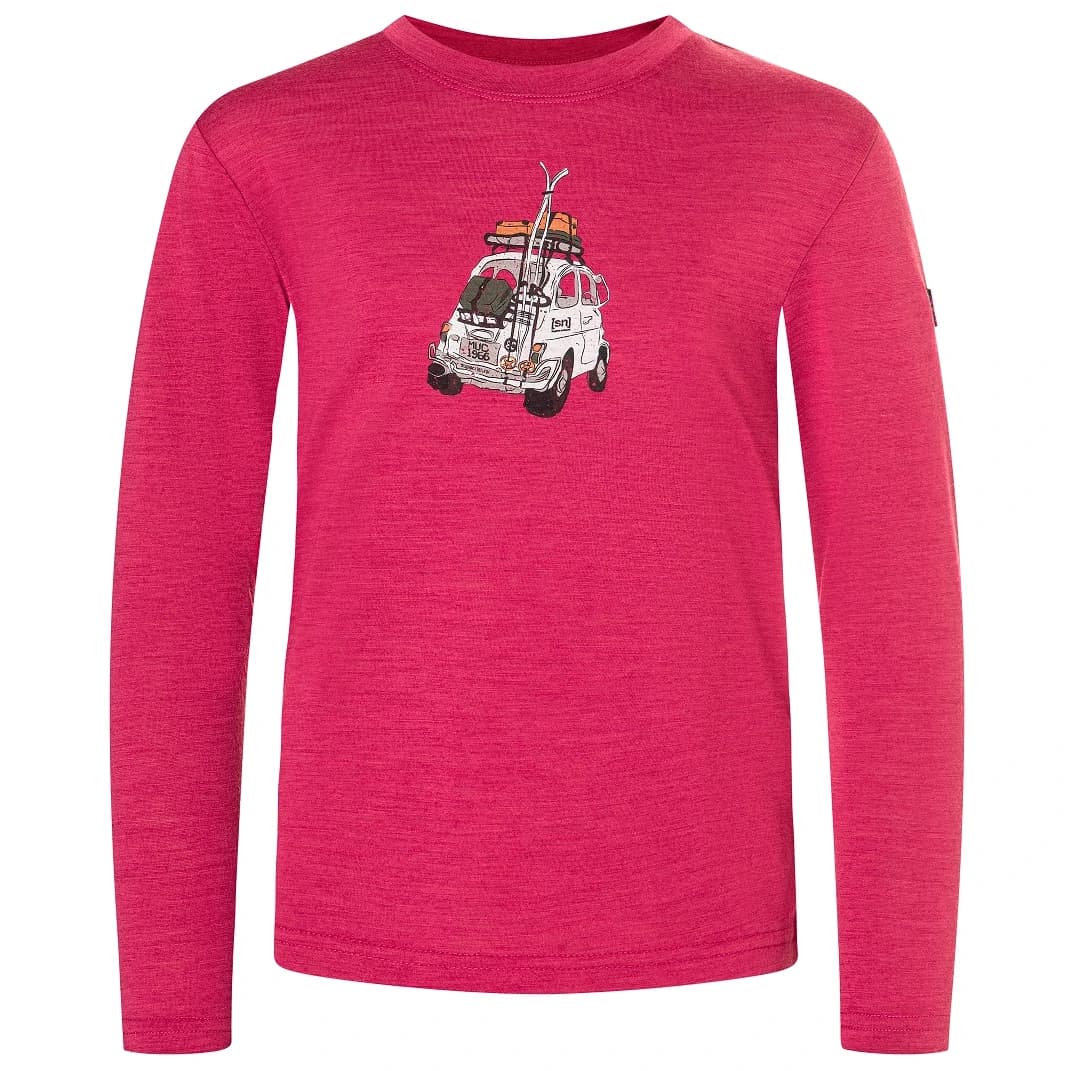 Детско мериносово термобельо Super.natural Kid's Carski L/S Merino base layer - Anemone / Various