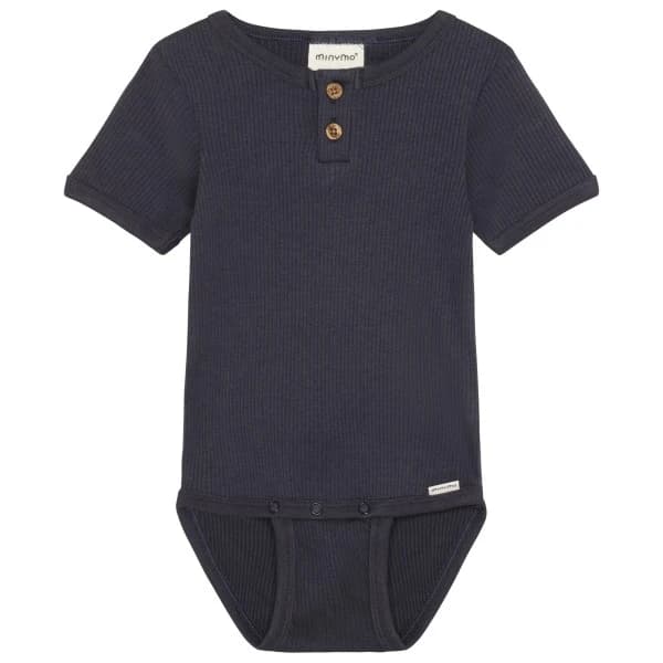 Детско ежедневно термо бельо Minymo Kid's Body S/S Rib Body - Odyssey Gray