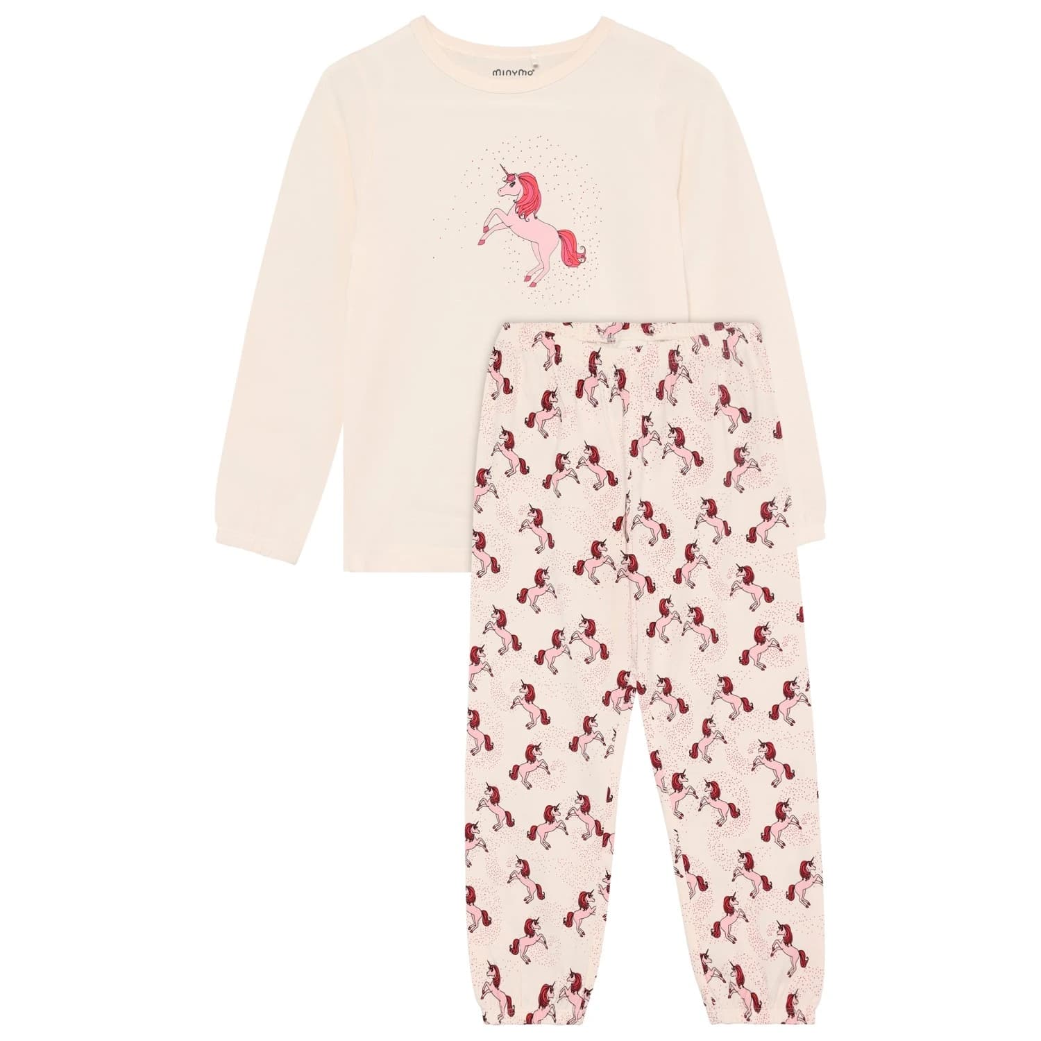 Детско ежедневно термо бельо Minymo Kid's Pyjamas L/S Set AOP 124271 Everyday base layer - White Swan