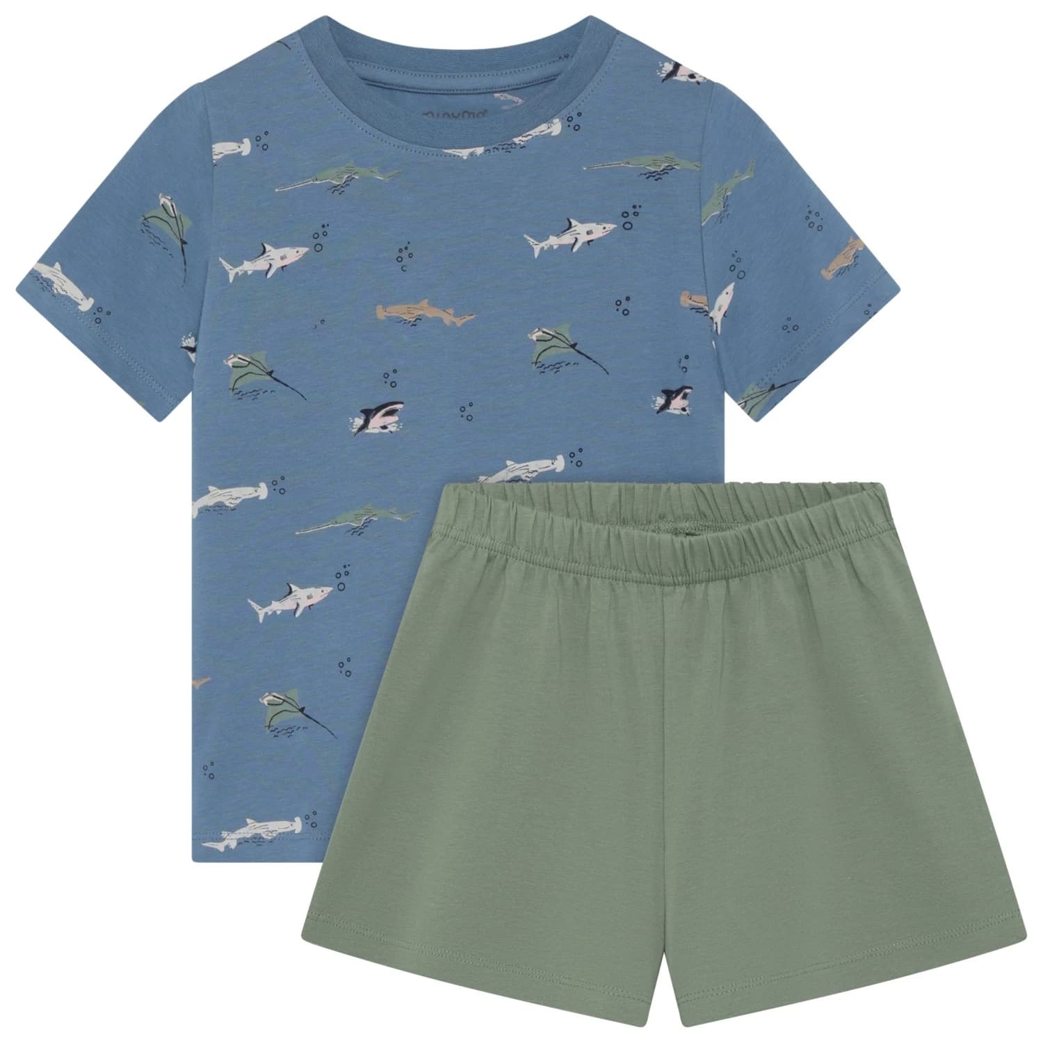 Детско ежедневно термо бельо Minymo Kid's T-Shirt+Short Set AOP 134357 Overall - Blue Shadow