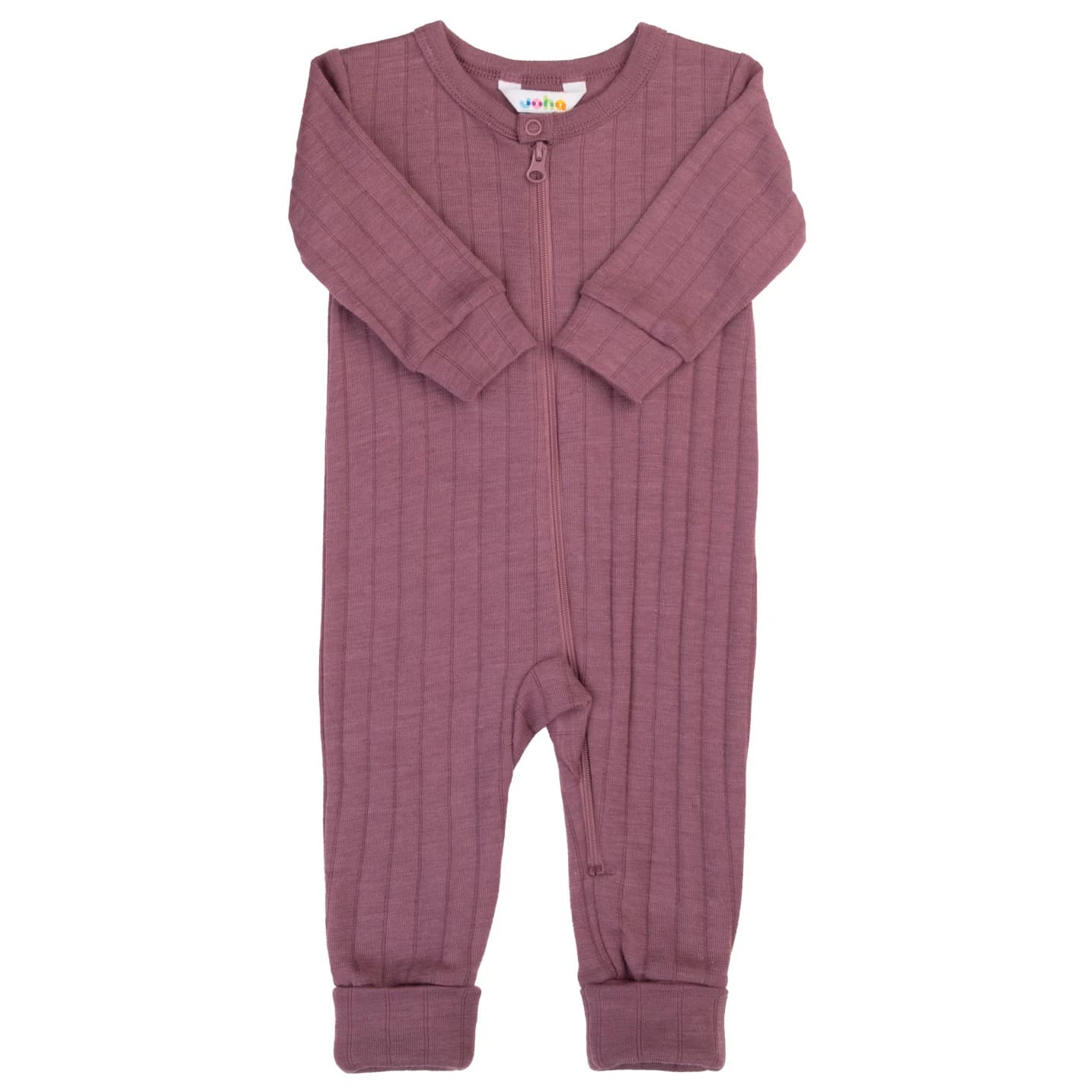 Детско мериносово термобельо Joha Kid's Jumpsuit 2 in 1 Foot Merino base layer - Heather