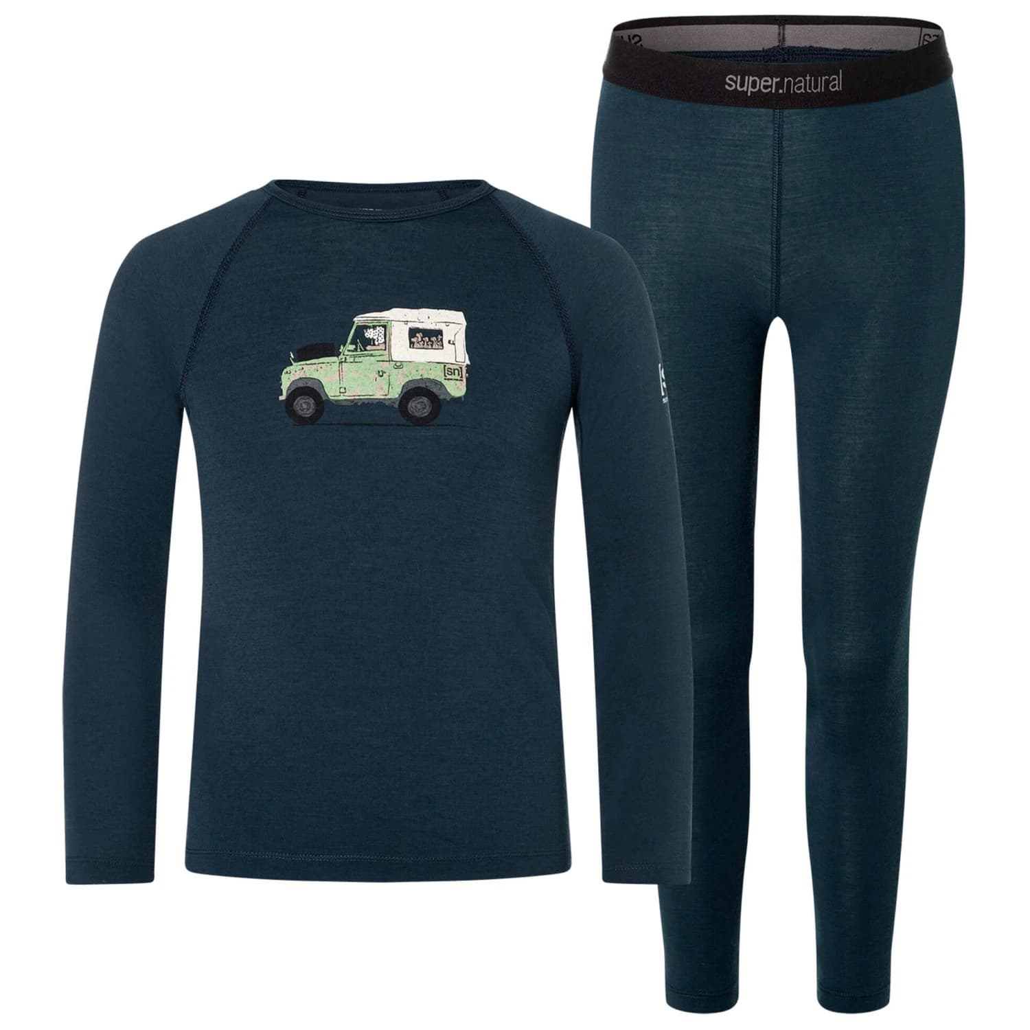 Детско мериносово термобельо super.natural Kid's Tundra175 Dog Excursion Set Merino base layer - Blueberry / Various
