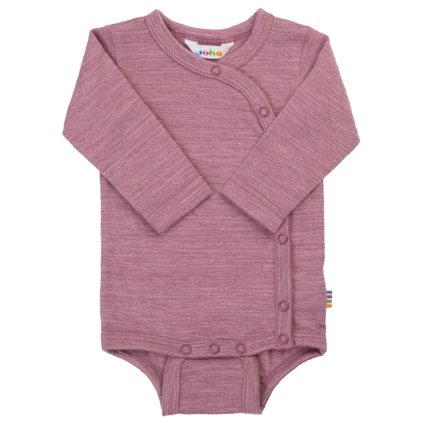 Детско мериносово термобельо Joha Kid's Body With Side Closing Merino base layer - Bordeaux