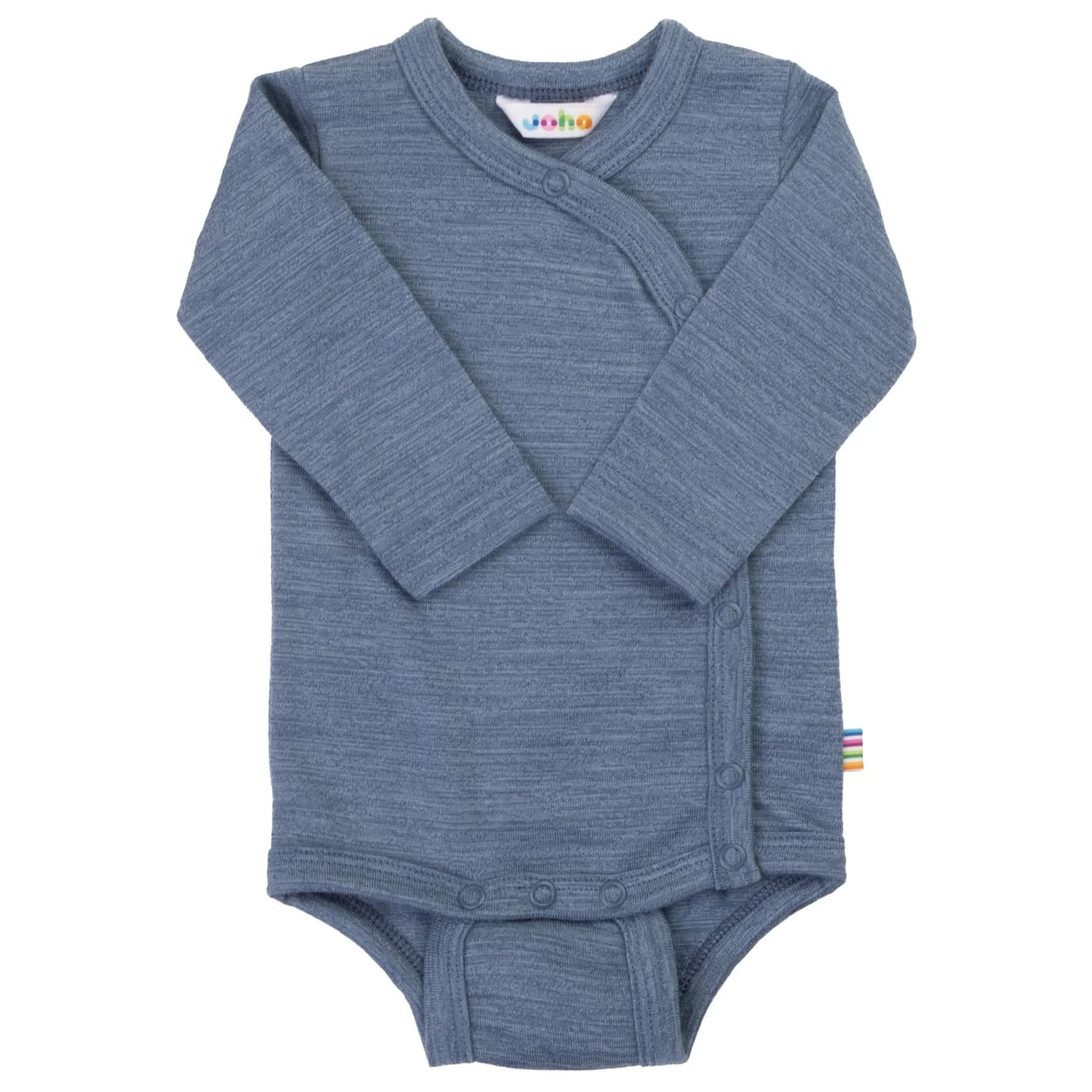 Детско мериносово термобельо Joha Kid's Body With Side Closing Merino base layer - Dark Blue