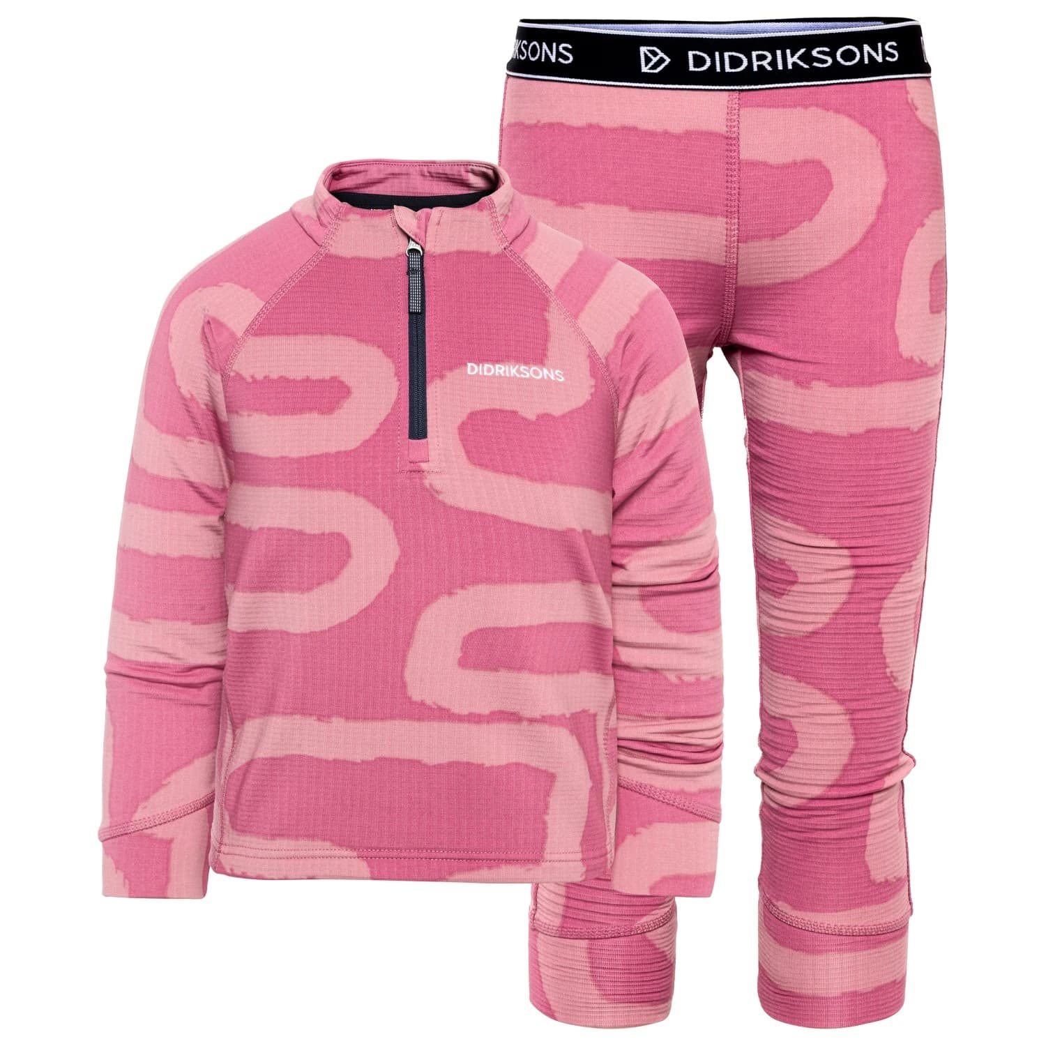 Детско ски бельо Didriksons Kid's Jadis Printed Set Ski underwear - Path Heather Pink