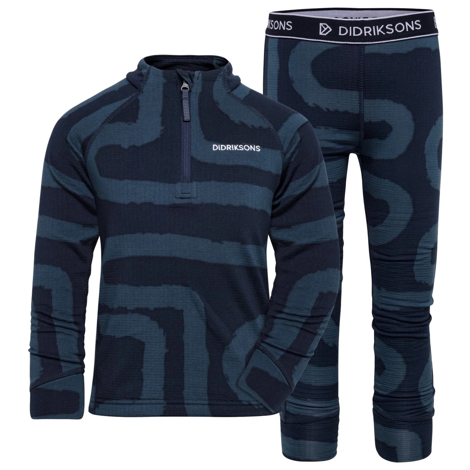 Детско ски бельо Didriksons Kid's Jadis Printed Set Ski underwear - Path Navy