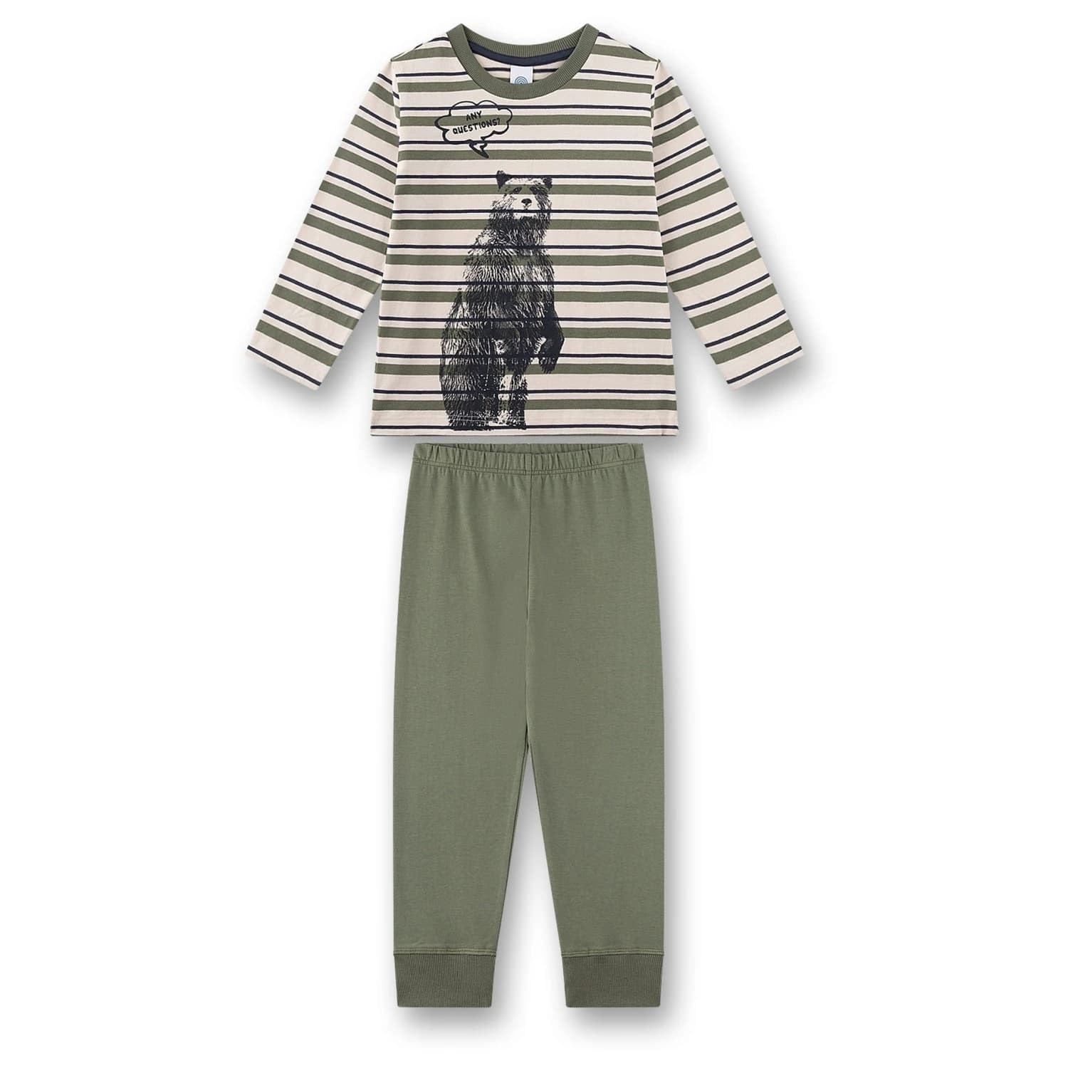 Ежедневно термо бельо Sanetta Boy's Cotton Pyjama 1/1 Set Everyday base layer - Olive