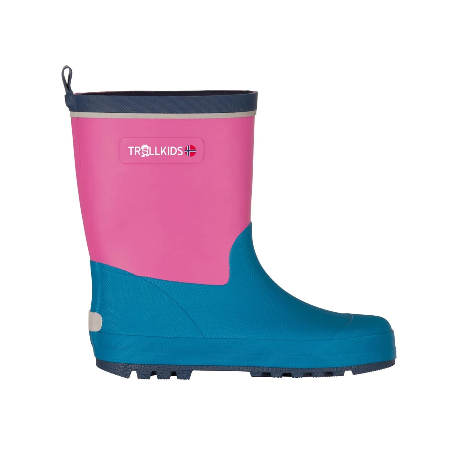 Детски гумени ботуши Trollkids Kid's Lysefjord Rubber Boots Wellington boots - Light Magenta / Dark Turquoise / Madeira Blue