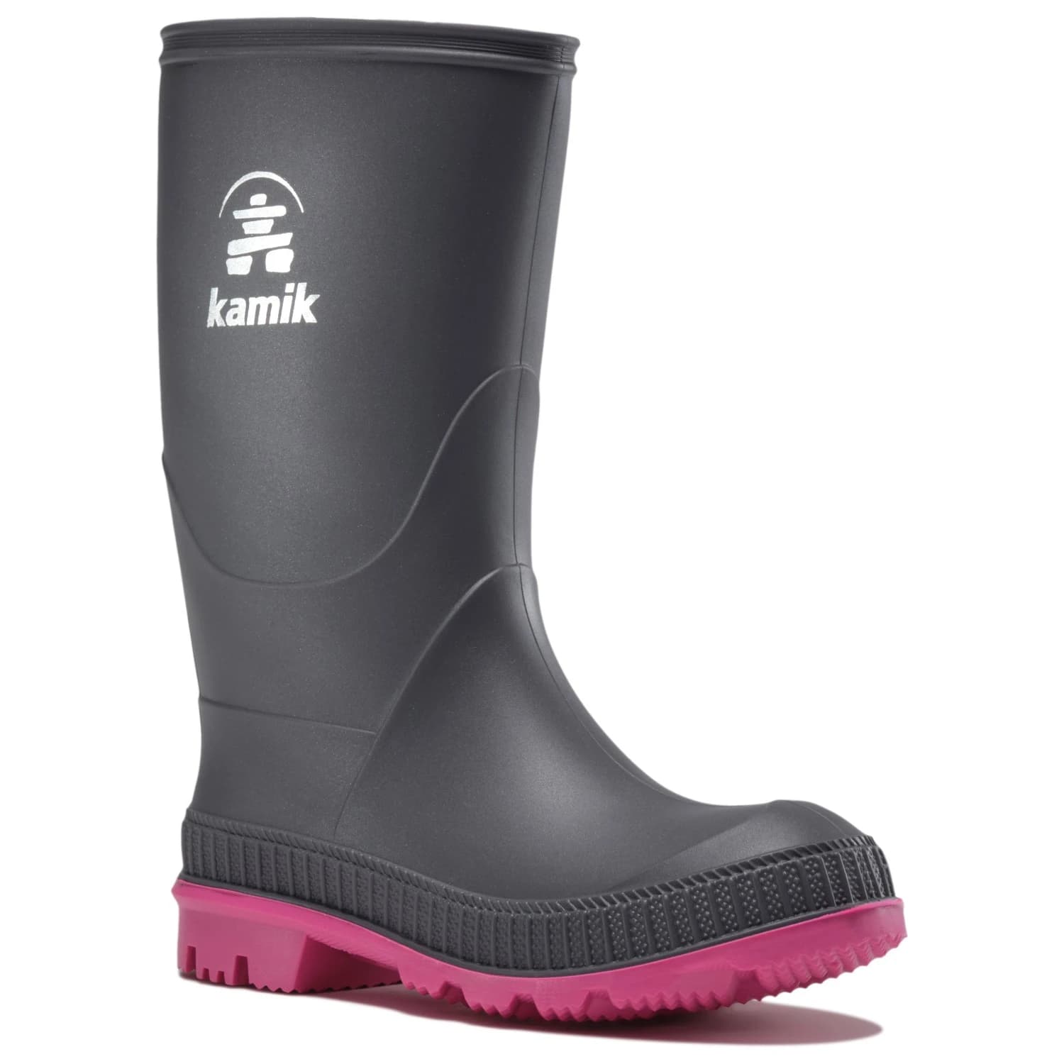 Детски гумени ботуши Kamik Kid's Stomp Wellington boots - Charcoal / Magenta