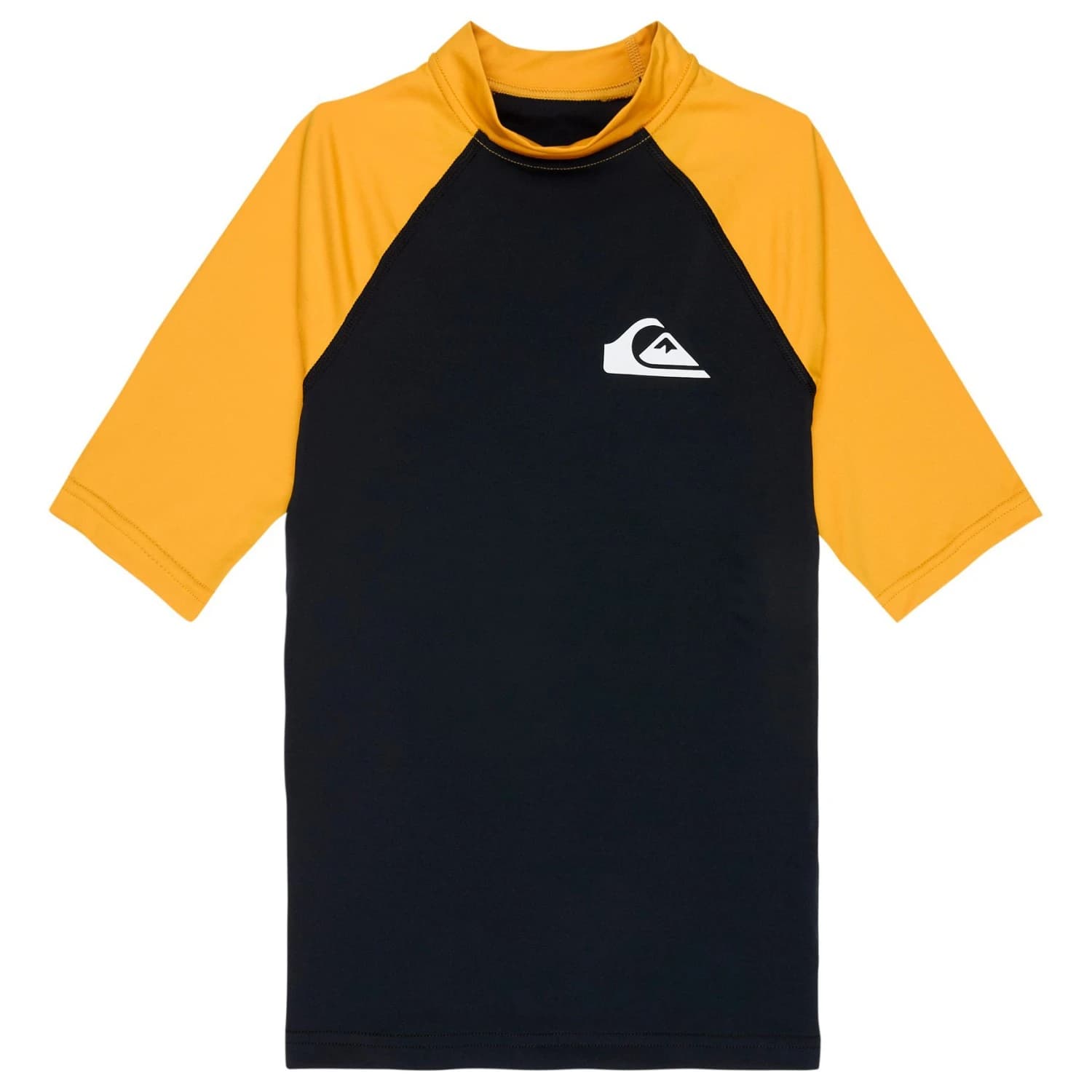 Детска плажна тениска от ликра Quiksilver Kid's Everyday UPF50 S/S Lycra - Black / Mineral Yellow