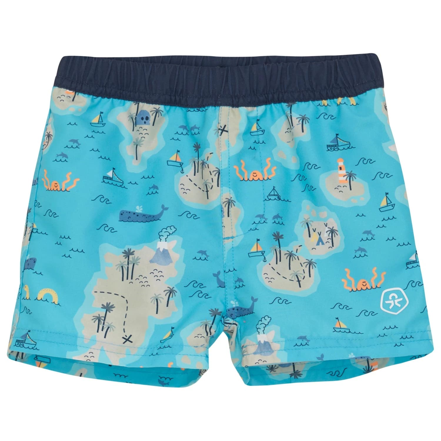 Детски бордшорт Color kids Baby Beachshorts with Diaper AOP Boardshorts - River Blue