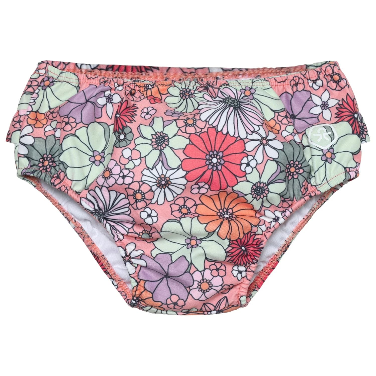 Детски бански слипове Color kids Baby's Swimdiaper with Frills AOP Swim brief - Coral Blush