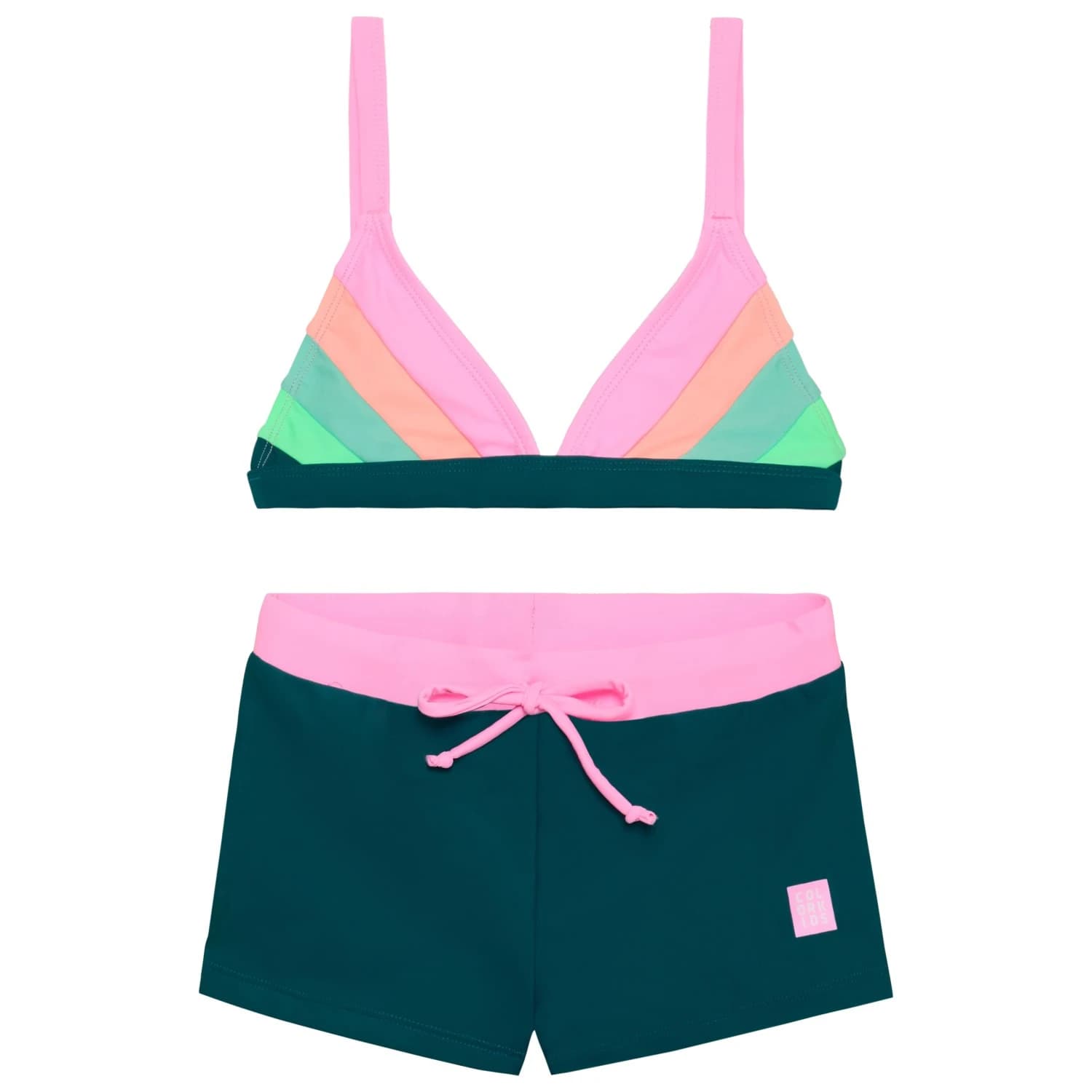 Детски комплект бикини Color kids Kid's Bikini Colorblock Bikini - Begonia Pink