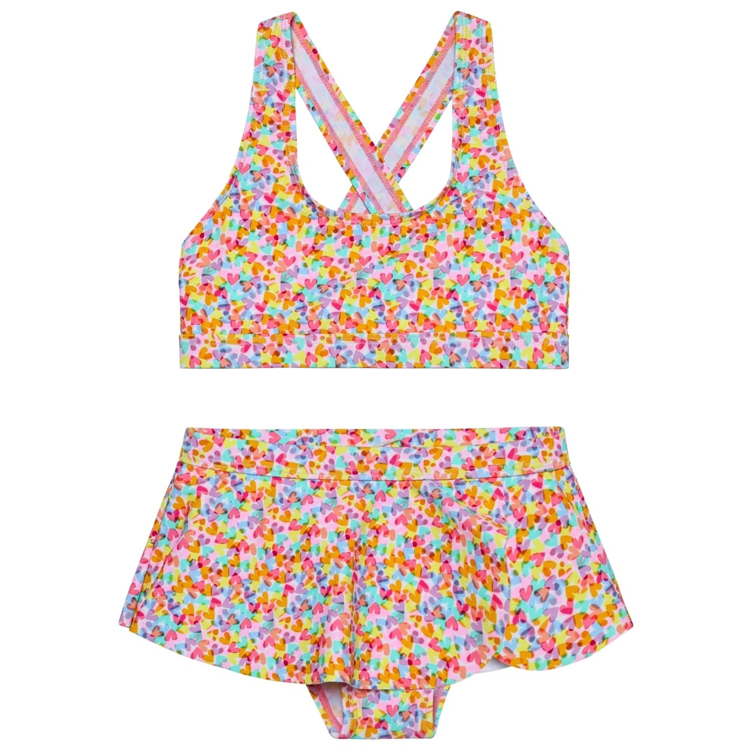 Детски комплект бикини Color Kids Kid's Bikini with Skirt AOP Bikini - Cabbage