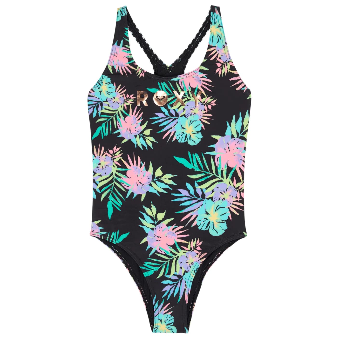 Детски бански костюм Roxy Kid's Roxy Active RG One Piece Swimsuit - Anthracite Aquarella Active Rg