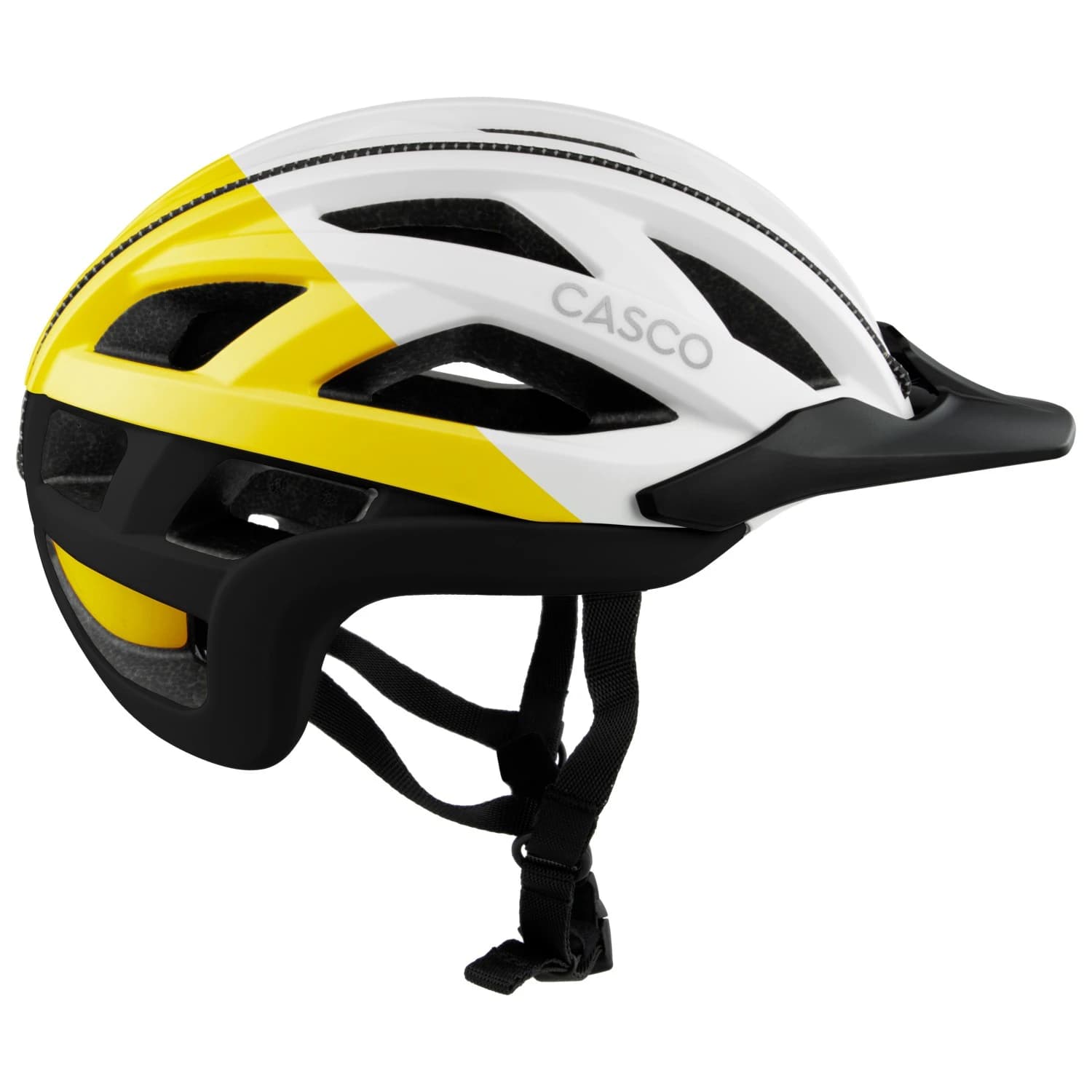 Каска за велосипед CASCO Cuda Bike helmet - Weiss / Gelb / Schwarz
