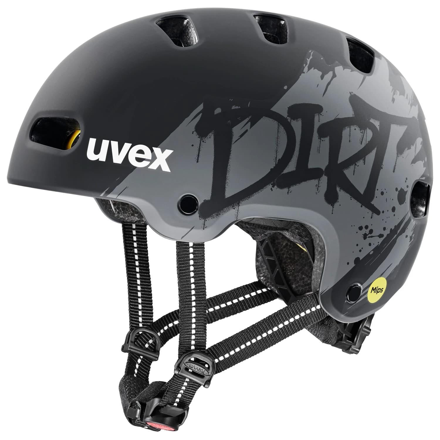 Детска каска за велосипед Uvex Kid 4 Style Mips Bike helmet - Dirt Black Matt