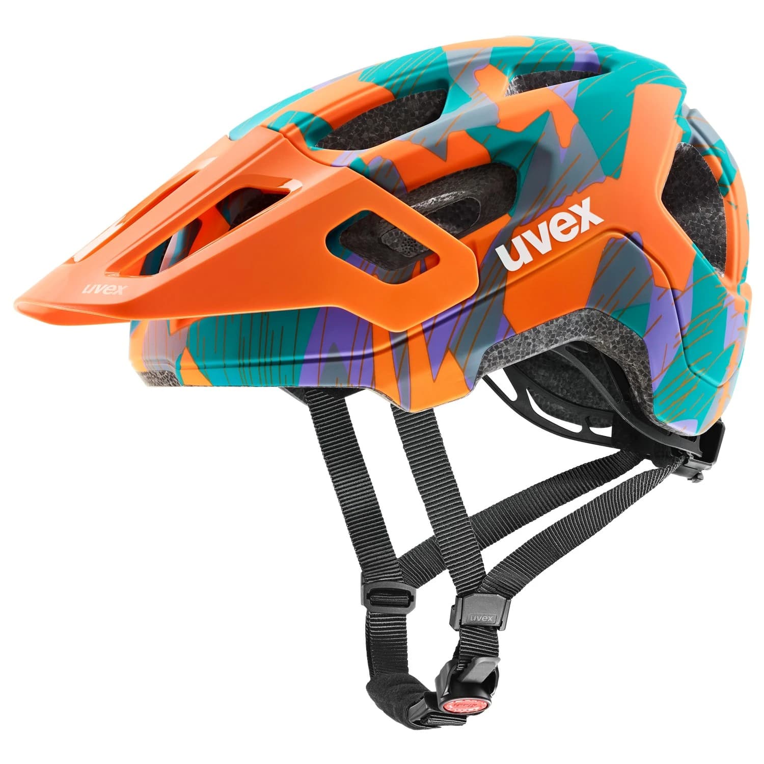 Детска каска за планинско колоездене Uvex Kid's React Jr. Bike helmet - Papaya Camo Matt