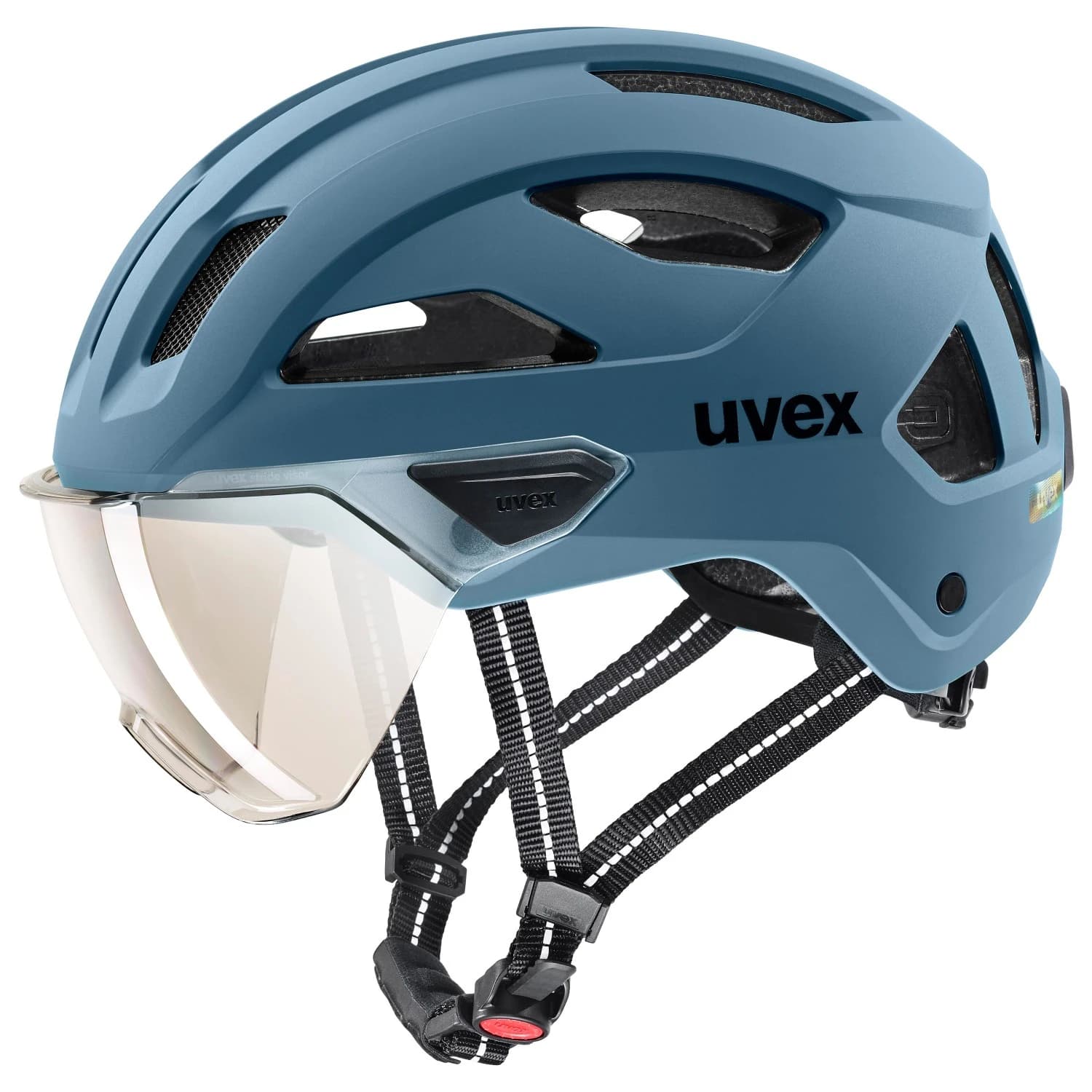 Каска за велосипед Uvex Stride Visor Cat. 1 Bike helmet - Stone Blue Matt / Litemirror Silver