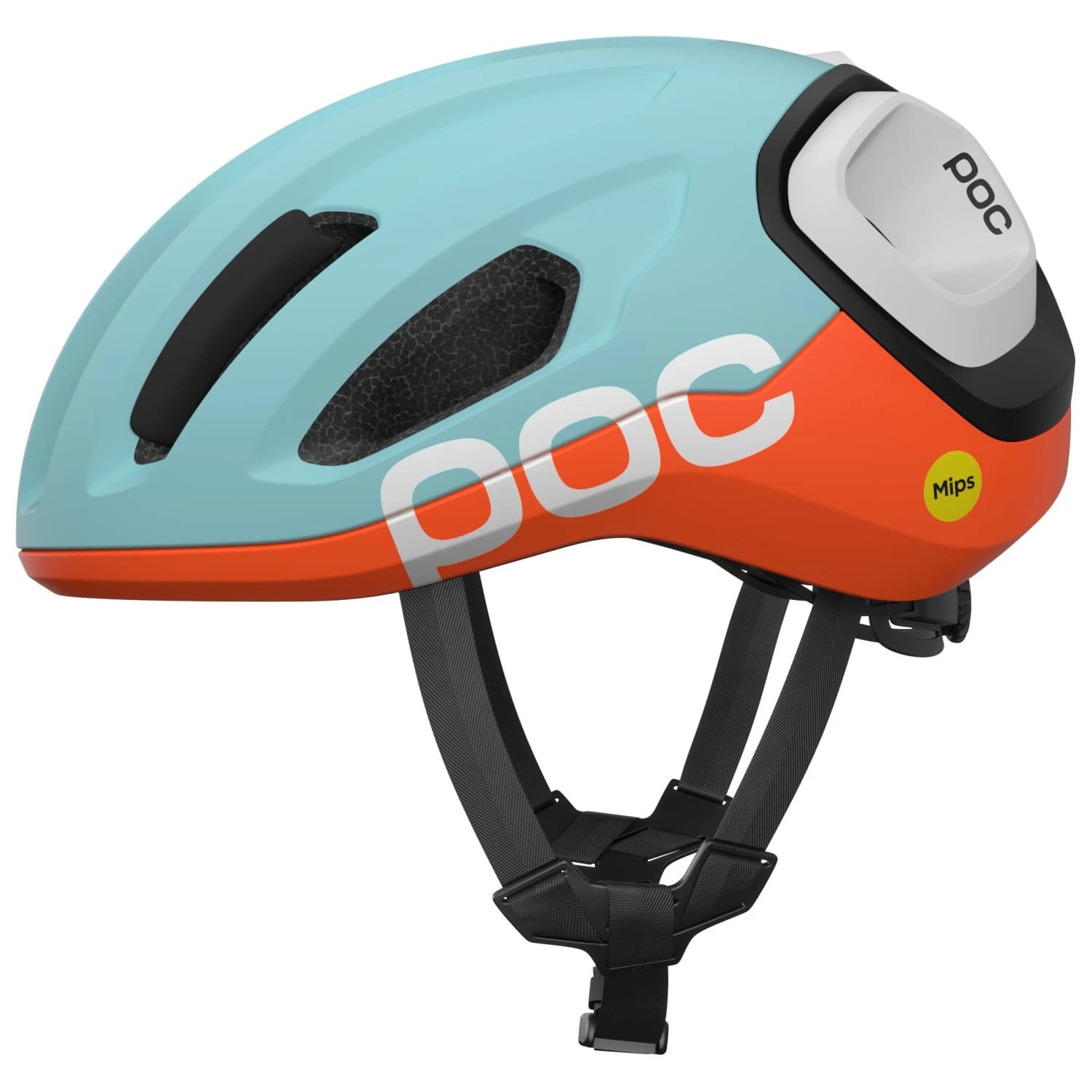 Каска за шосейно колоездене POC Amidal Bike helmet - Indicolite Blue Matt / Carnelian Orange Matt