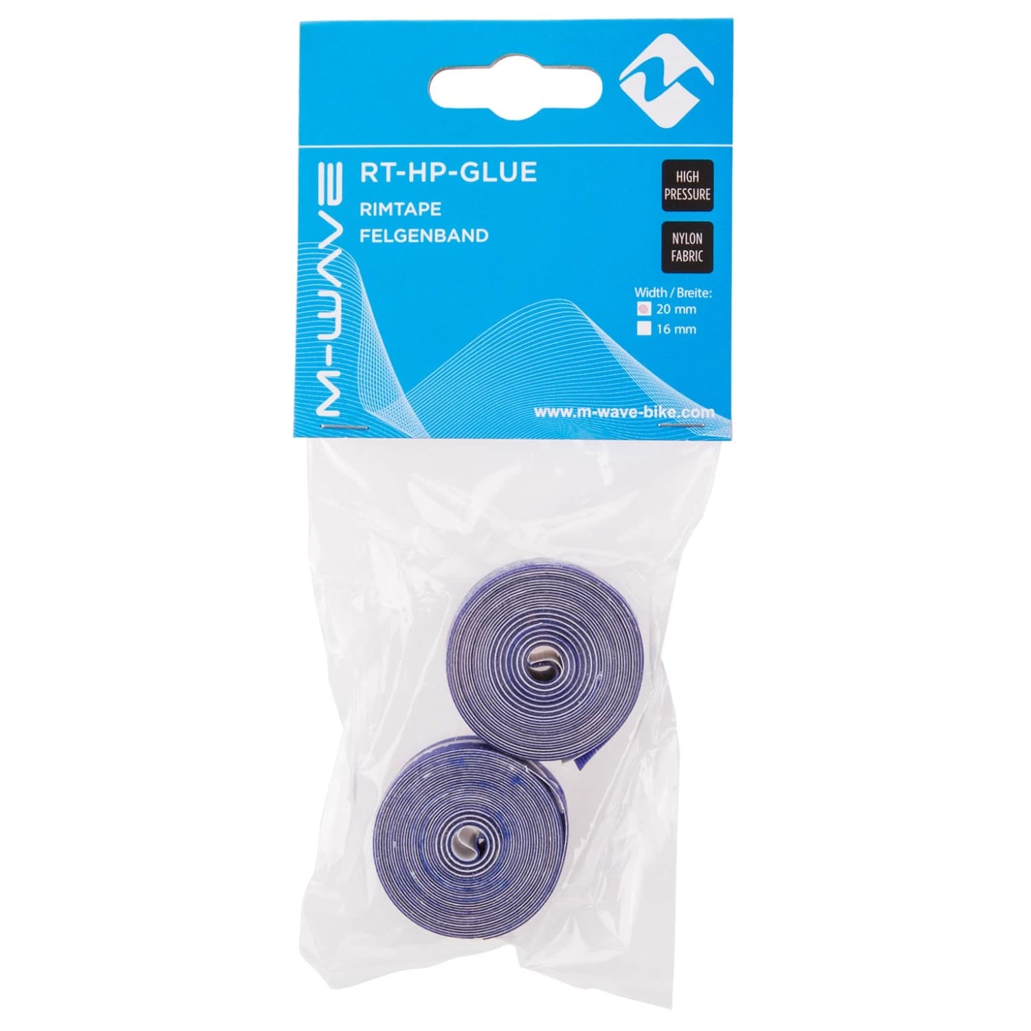 Аксесоар за ремонт на гуми M-Wave RT-HP-Glue Hochdruckfelgenband Rim tape - Blue
