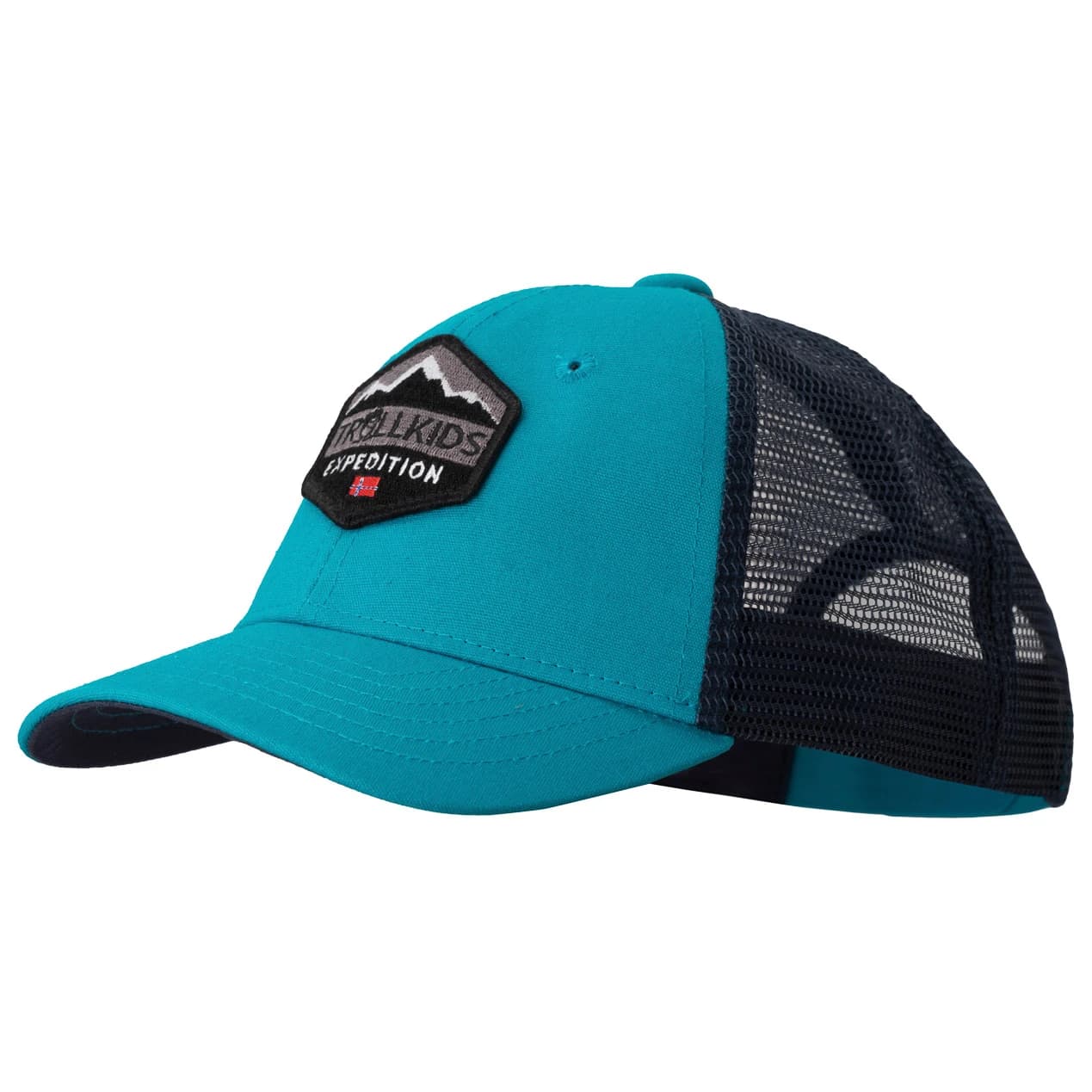Детска шапка с козирка Trollkids Kid's Femund Cap - Lake Blue / Mystic Blue