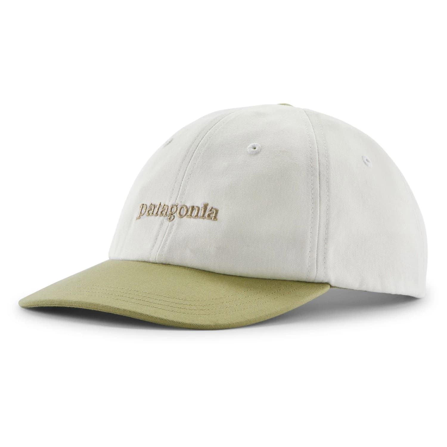Шапка с козирка Patagonia Fitz Roy Icon Trad Cap - Text Logo: Birch White w/Gumtree Green