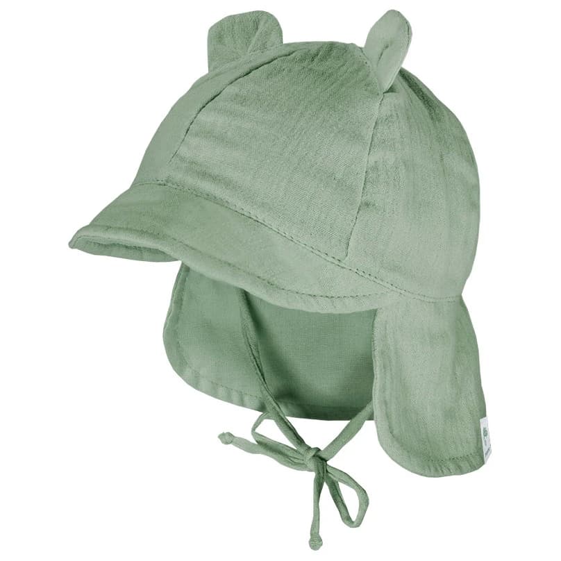 Шапка с козирка maximo Baby's Bonnet with Ear and Neck Protection Cap - Forest Green