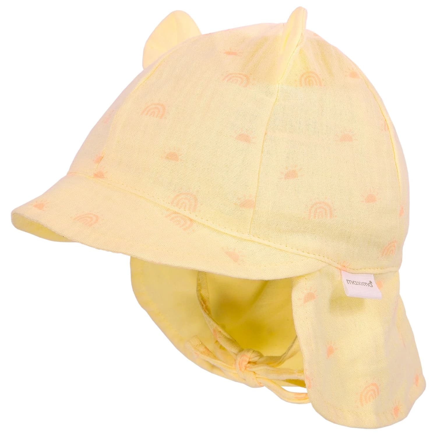 Шапка с козирка maximo Baby's Bonnet with Ear and Neck Protection Cap - Narzisse / Sonne