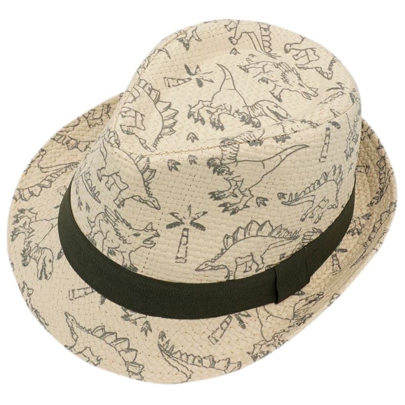 Детска шапка Maximo Kid's Mini Boy Trilby Dino Hat - White Sand / Dark Olive