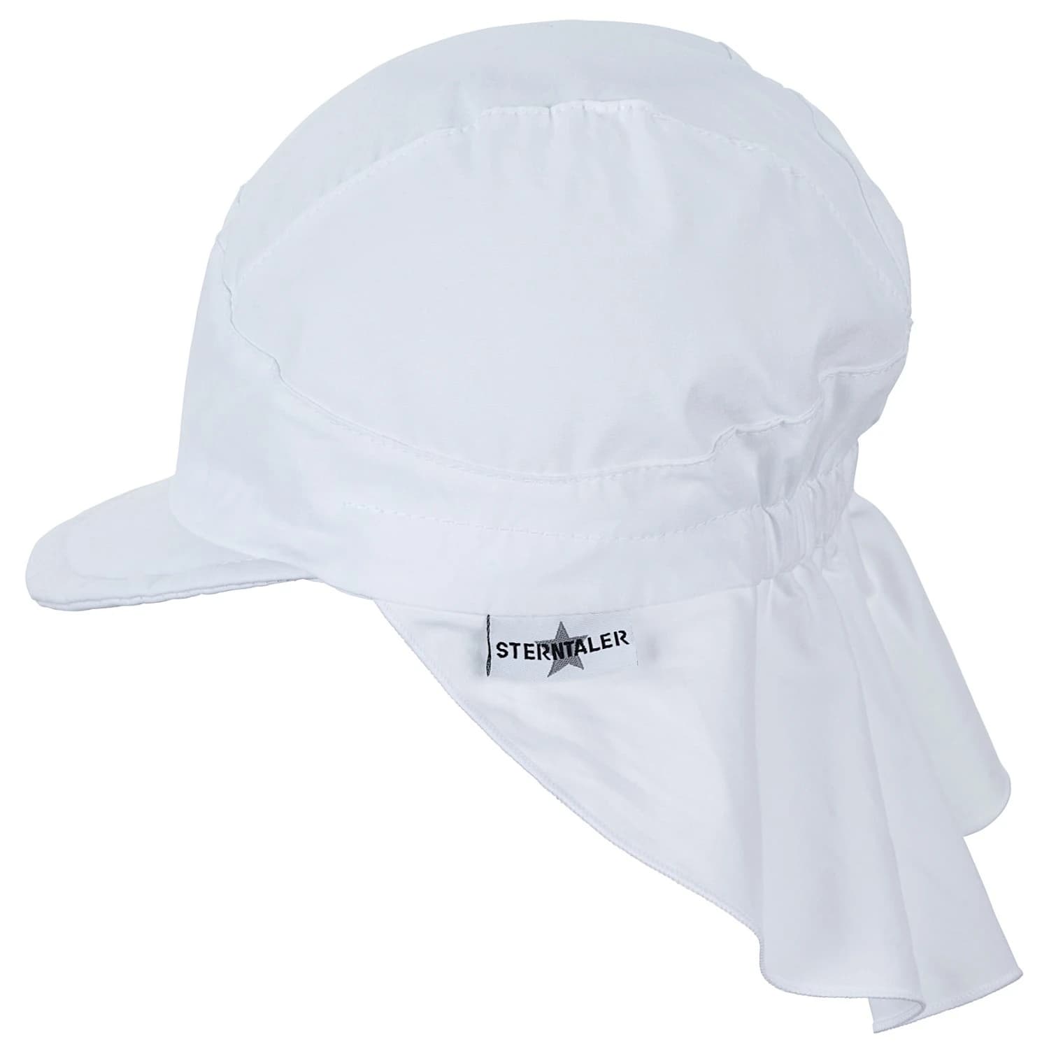 Детска шапка с козирка Sterntaler Kid's Peaked Cap with Neck Protection Uni Cap - Weiß