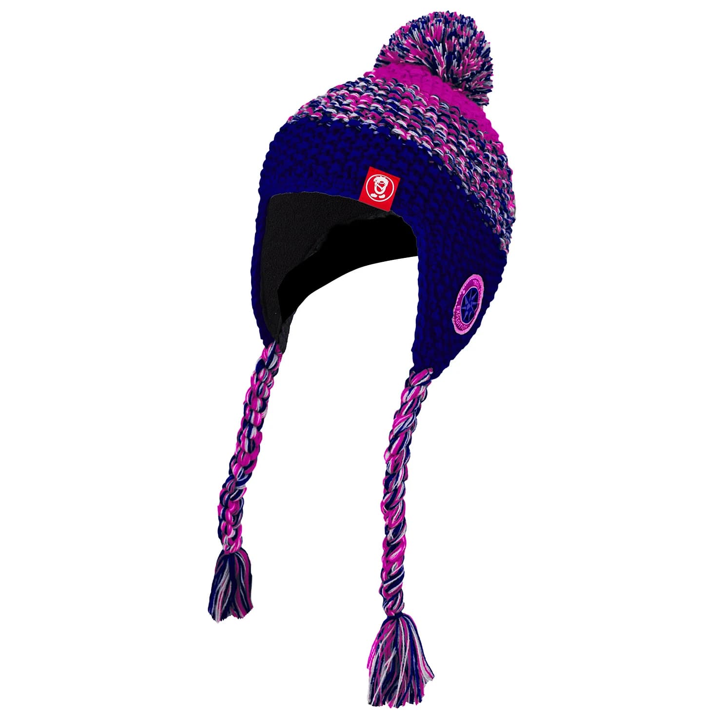 Детска зимна шапка (beanie) Trollkids Girl's Borgund Bobble Cap Beanie - Navy / Magenta
