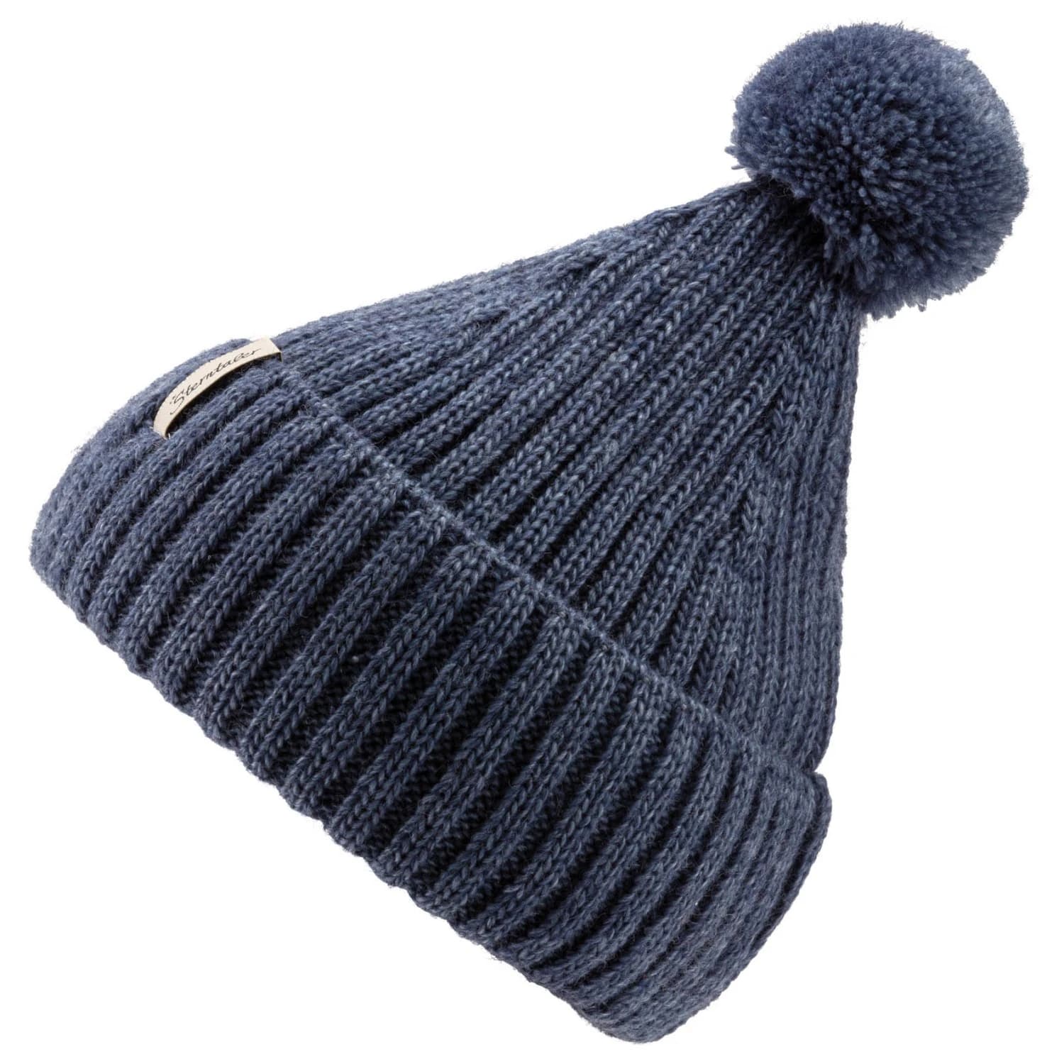Детска зимна шапка (beanie) Sterntaler Kid's Knitted Beanie Melange Bobble Beanie - Mittelblau