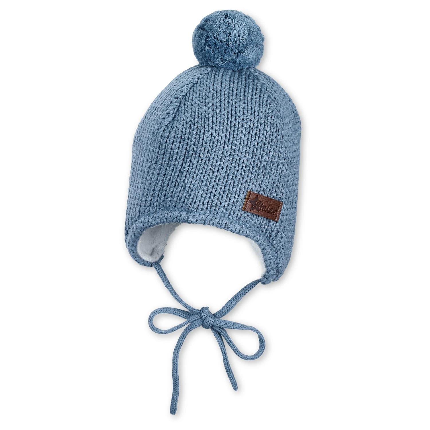 Детска зимна шапка (beanie) Sterntaler Kid's Knitted Beanie Pompom Beanie - Blau