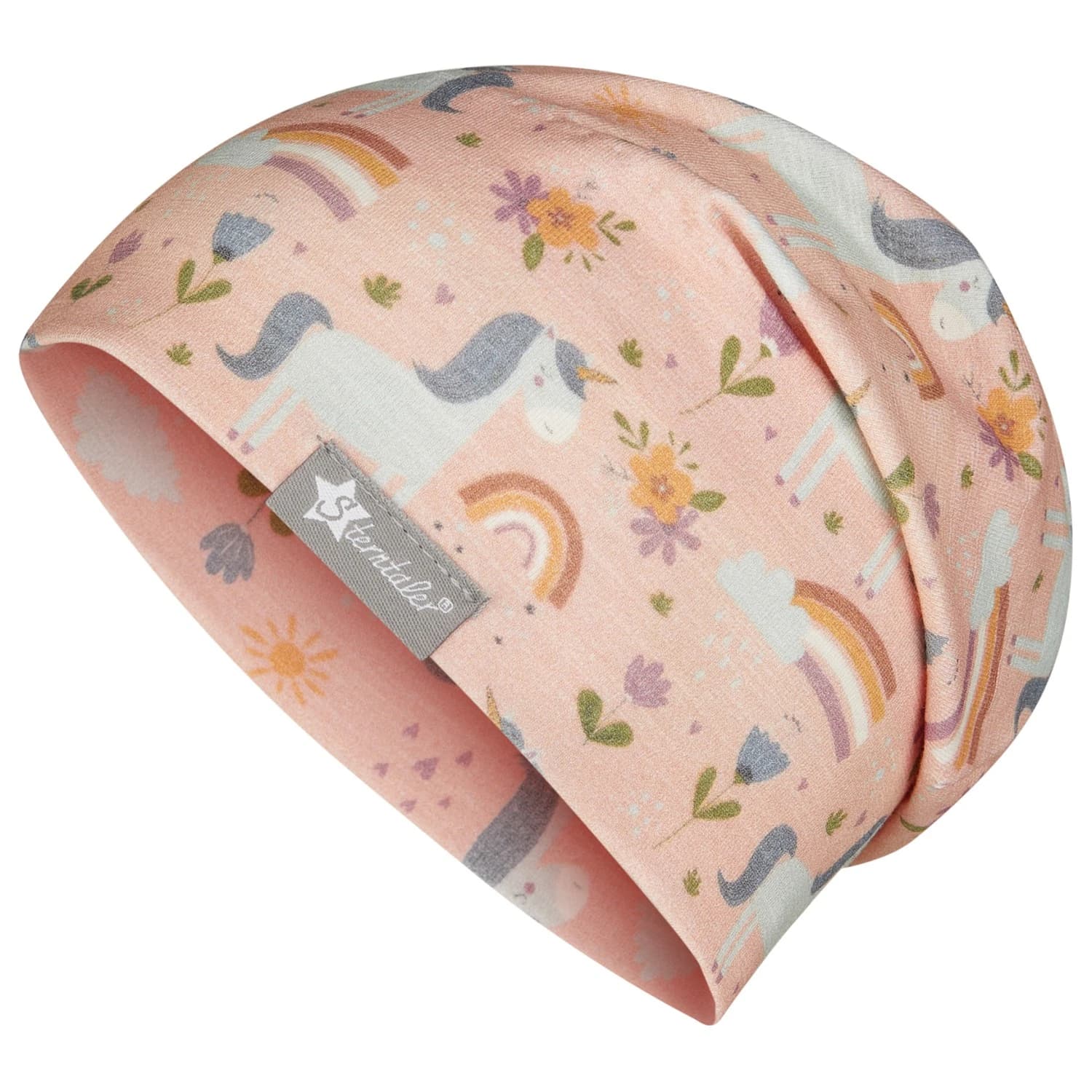 Детска зимна шапка (beanie) Sterntaler Kids' Beanie Unicorns Beanie - Staubrosa
