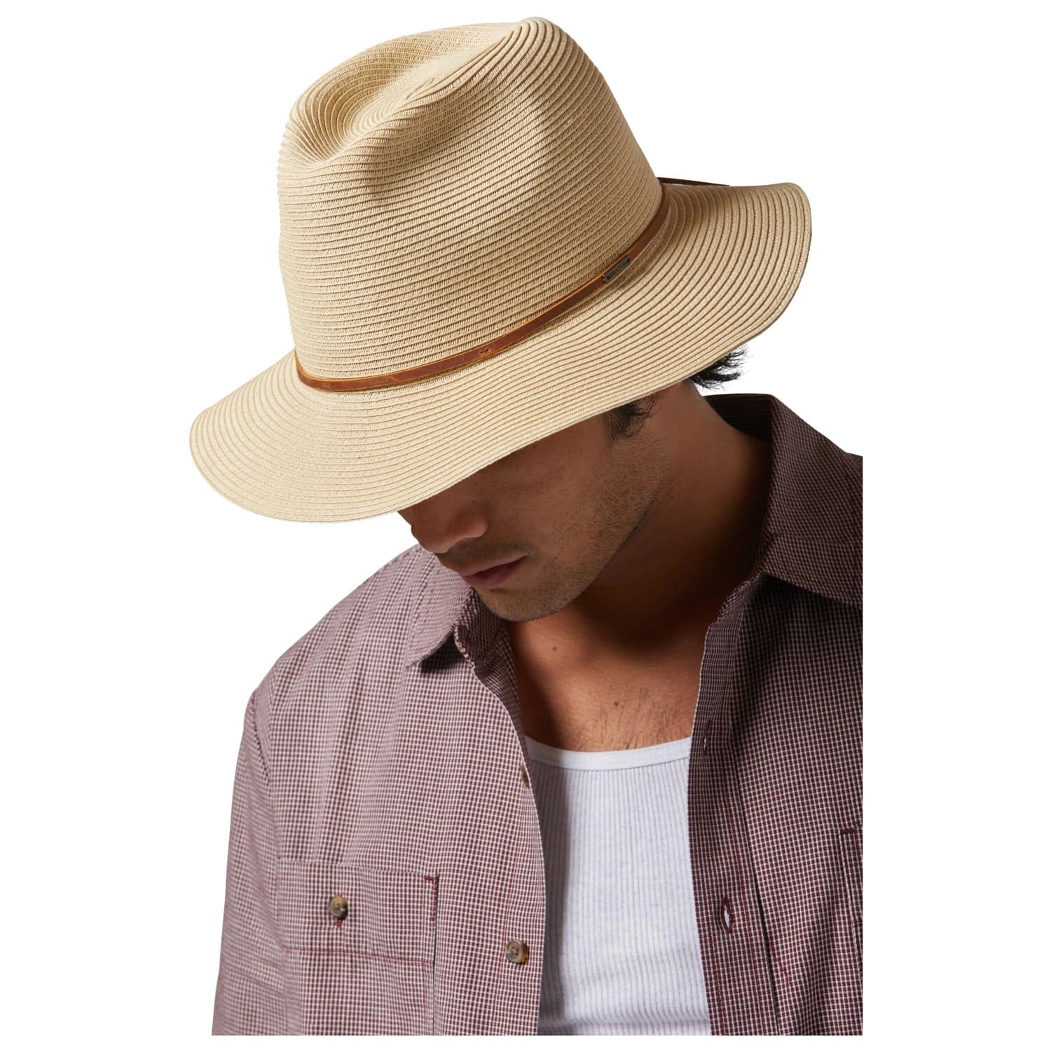 Шапка Brixton Wesley Straw Packable Fedora Hat - Tan