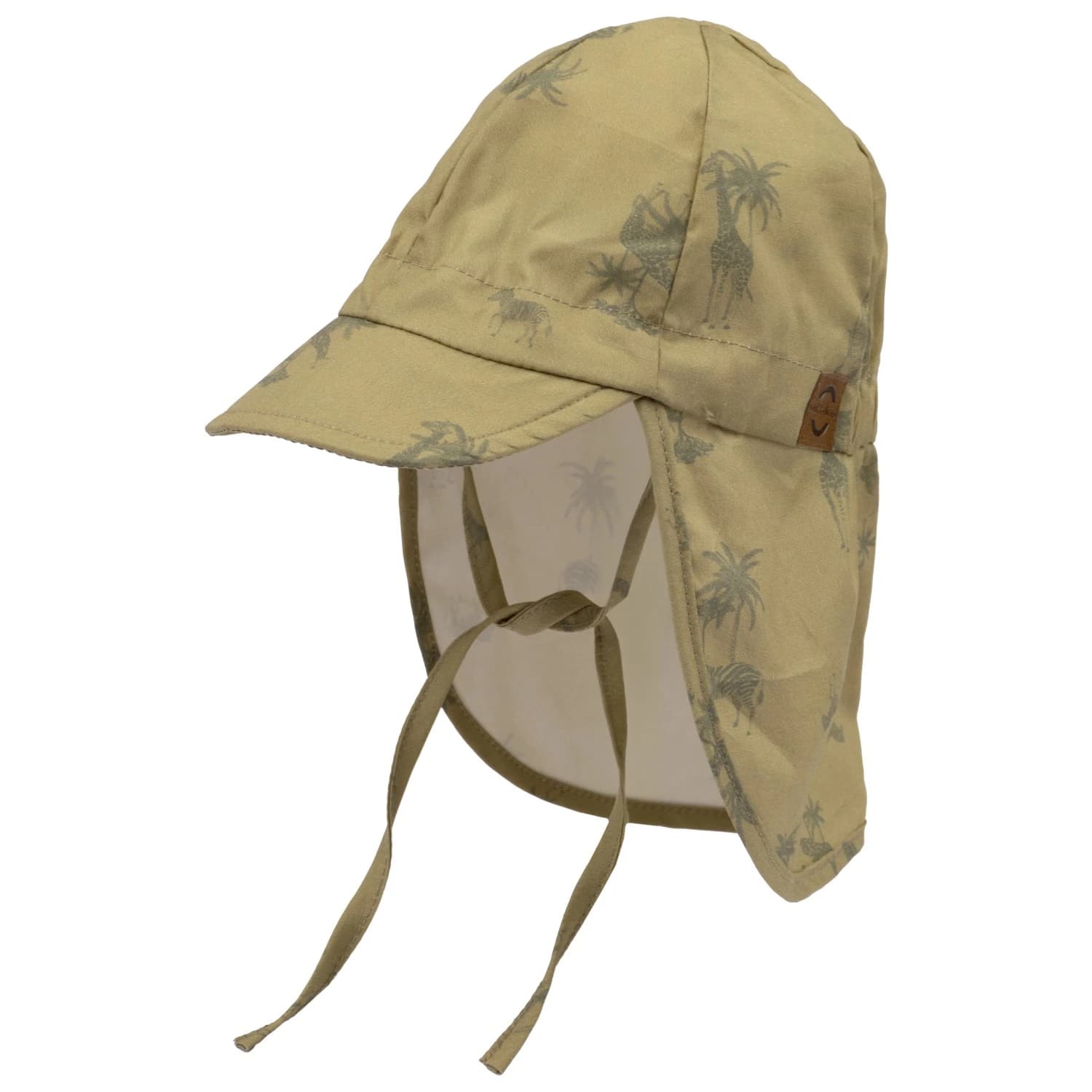 Детска шапка с козирка Mikk-Line Kid's Summercap Long Neck AOP Cap - Kelp