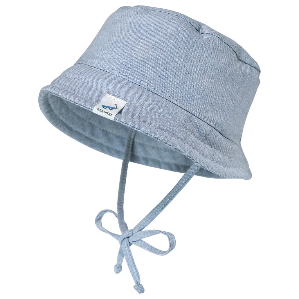 Детска шапка Maximo Kid's Baby Hütchen Futter Bindeband UV 15 Hat - Blue Melange