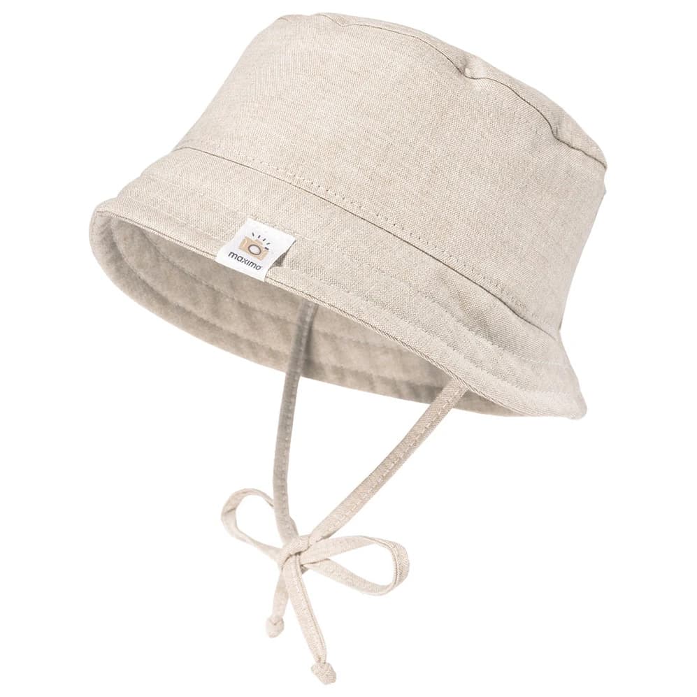 Детска шапка Maximo Kid's Baby Hütchen Futter Bindeband UV 15 Hat - Light Beige Melange