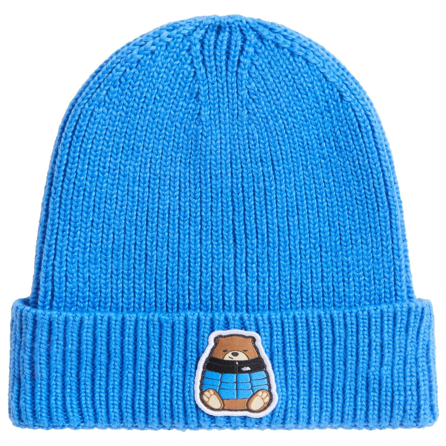 Детска зимна шапка (beanie) The north face Kid's TNF Logo Box Cuffed Beanie - Active Blue / Nuptse Bear