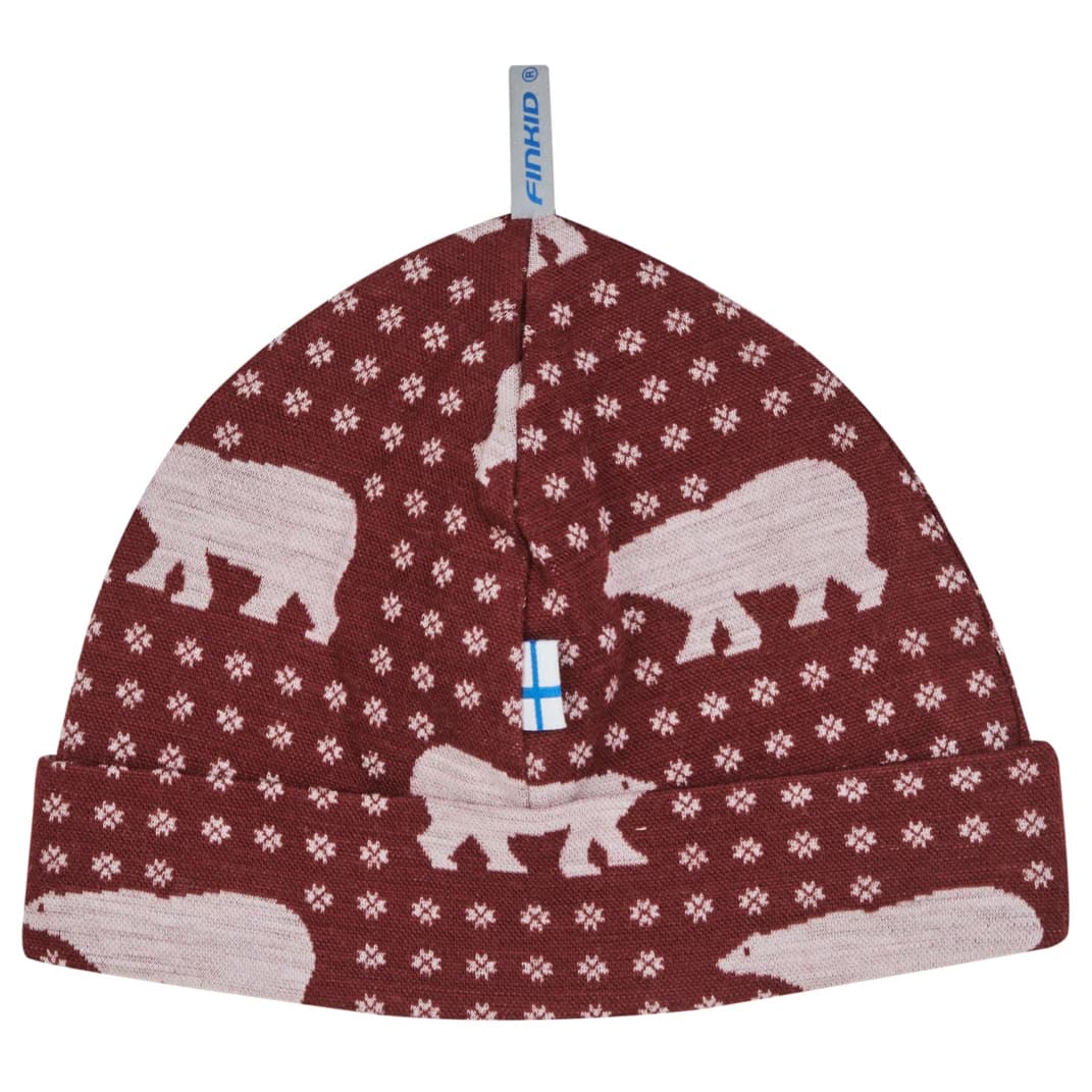 Детска зимна шапка (beanie) Finkid Kid's Hitti Nordik Beanie - Cranberry
